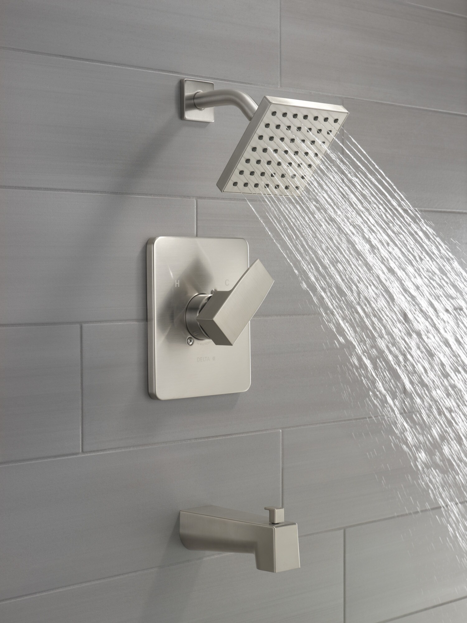 Stainless Steel Square Wall Mounted Tub and Shower Trim Kit