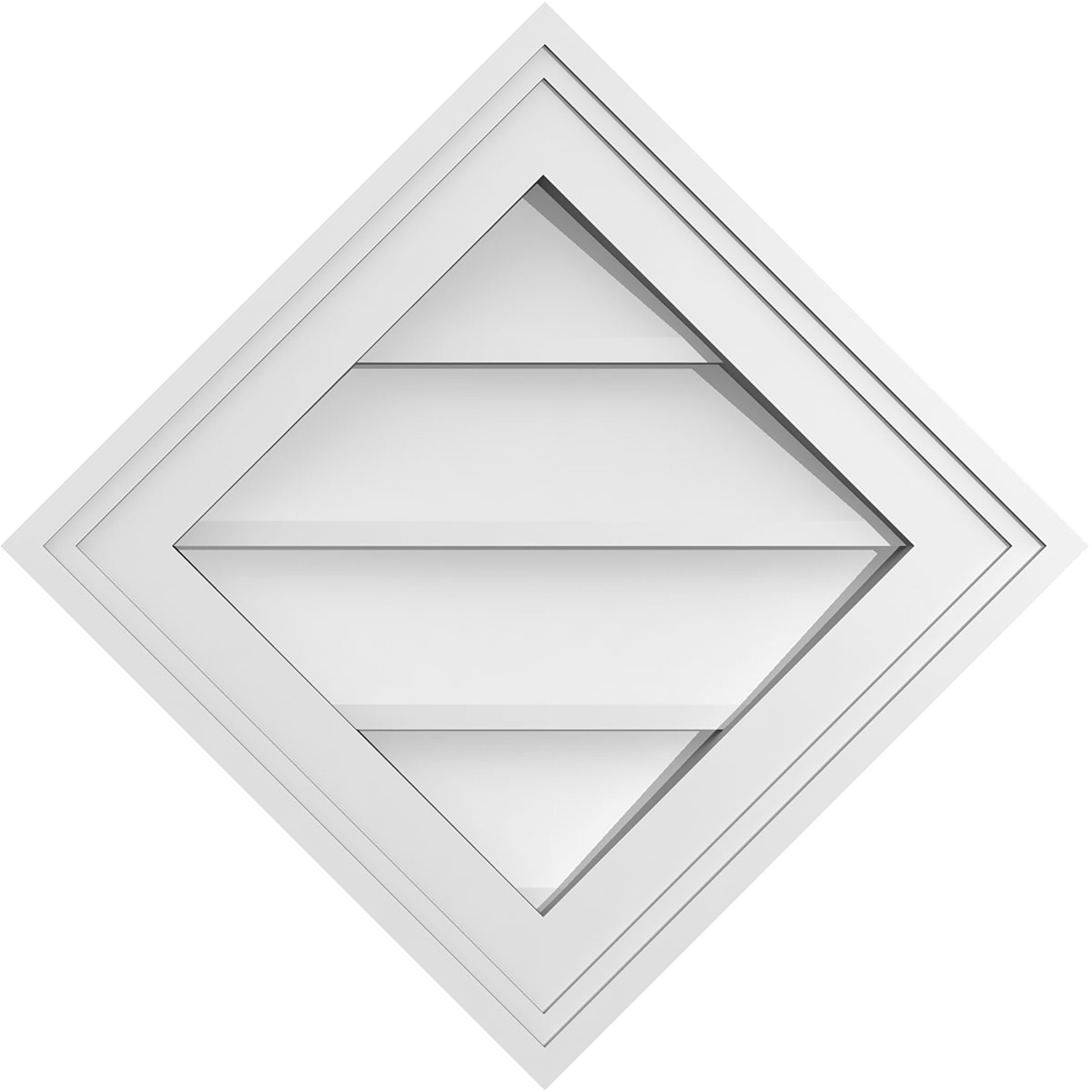 Ekena Millwork GVPDI18X1802SF 18-Inches x 18-Inches Off-white Diamond PVC Gable Louver Vent