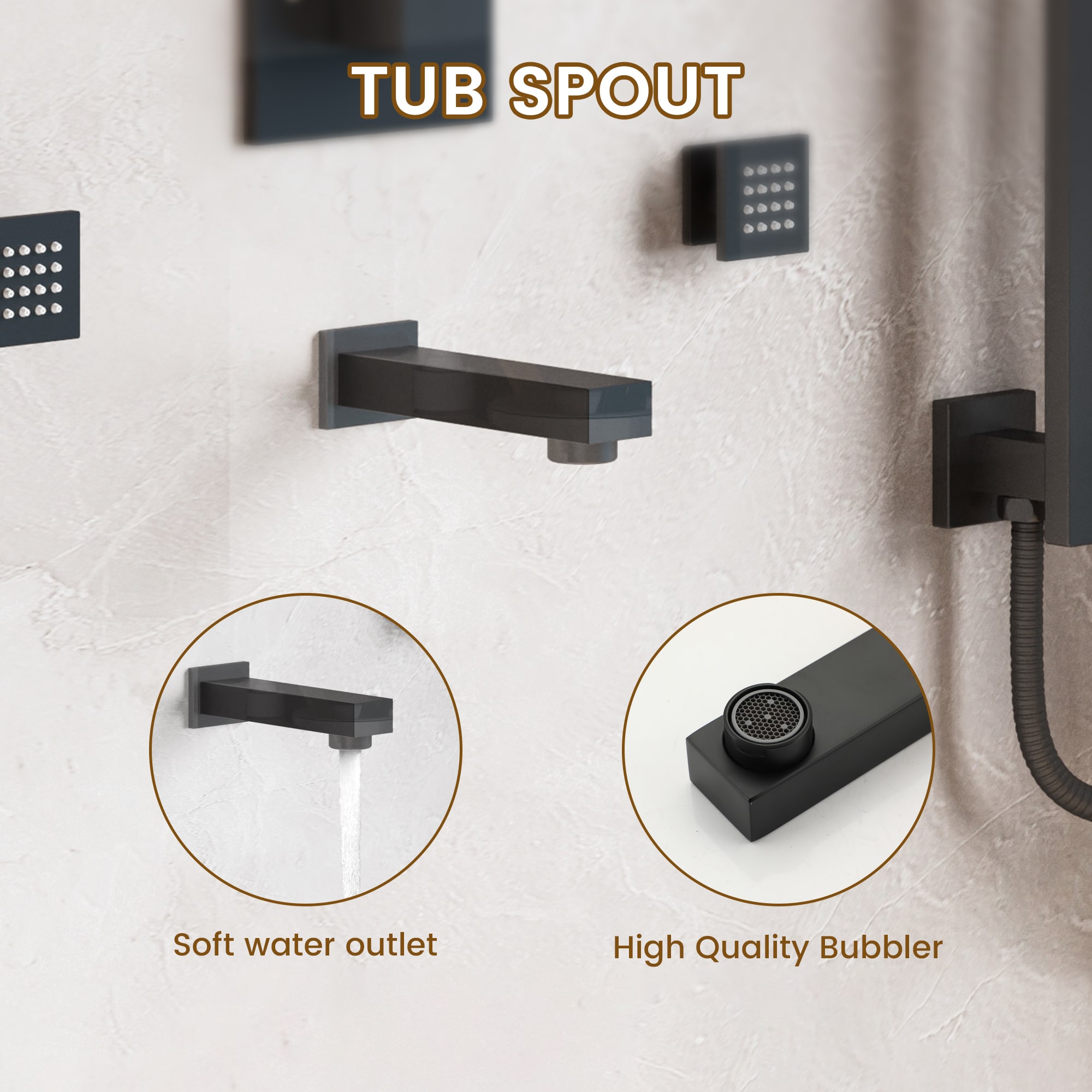 CASAINC CA-A4384-MB Showerhead-Bar-Panels - View #8