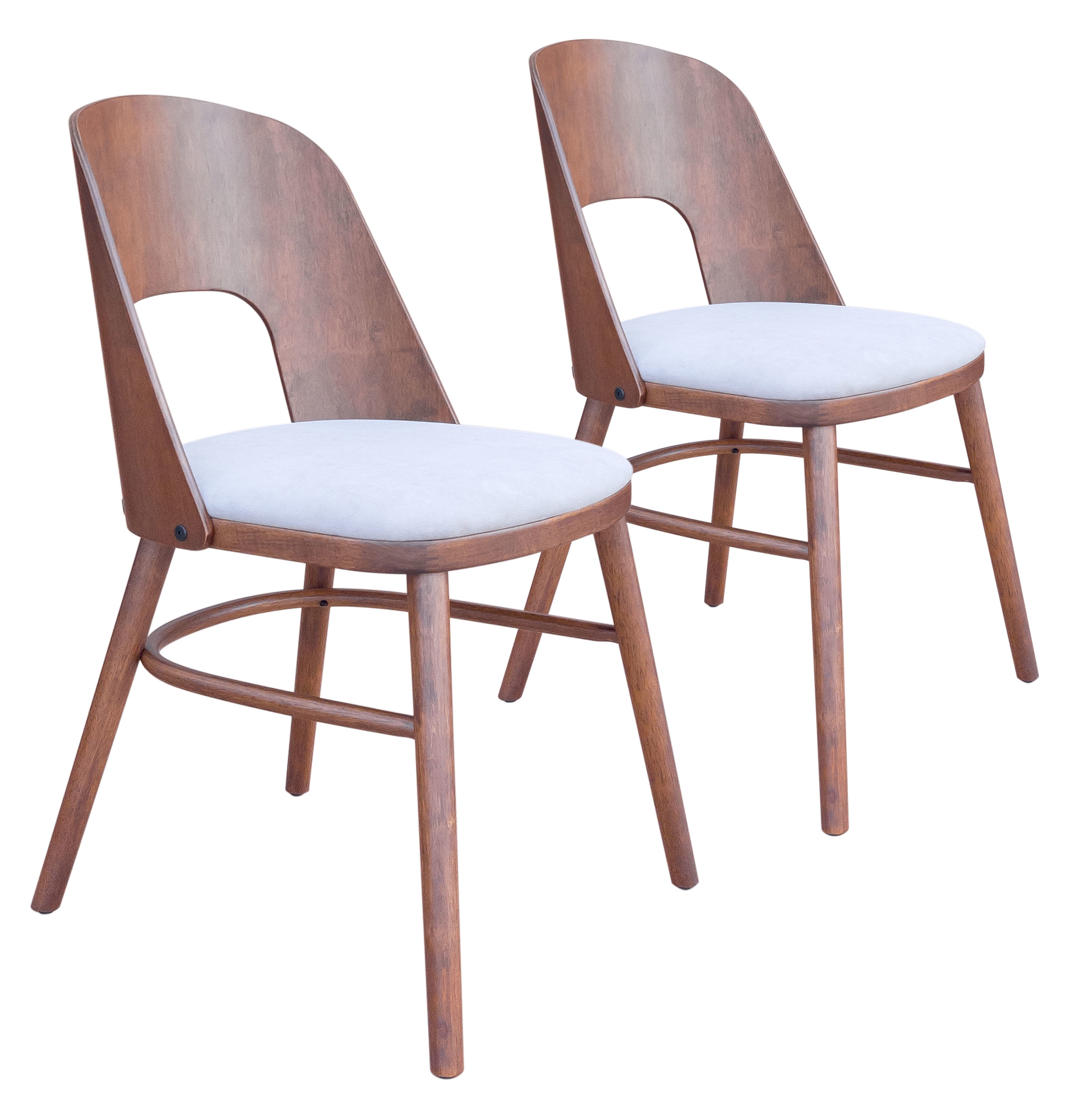 Zuo Modern 109215 Set of 2 Iago Contemporary/Modern Polyester Upholstered Side Chair (Wood Frame)