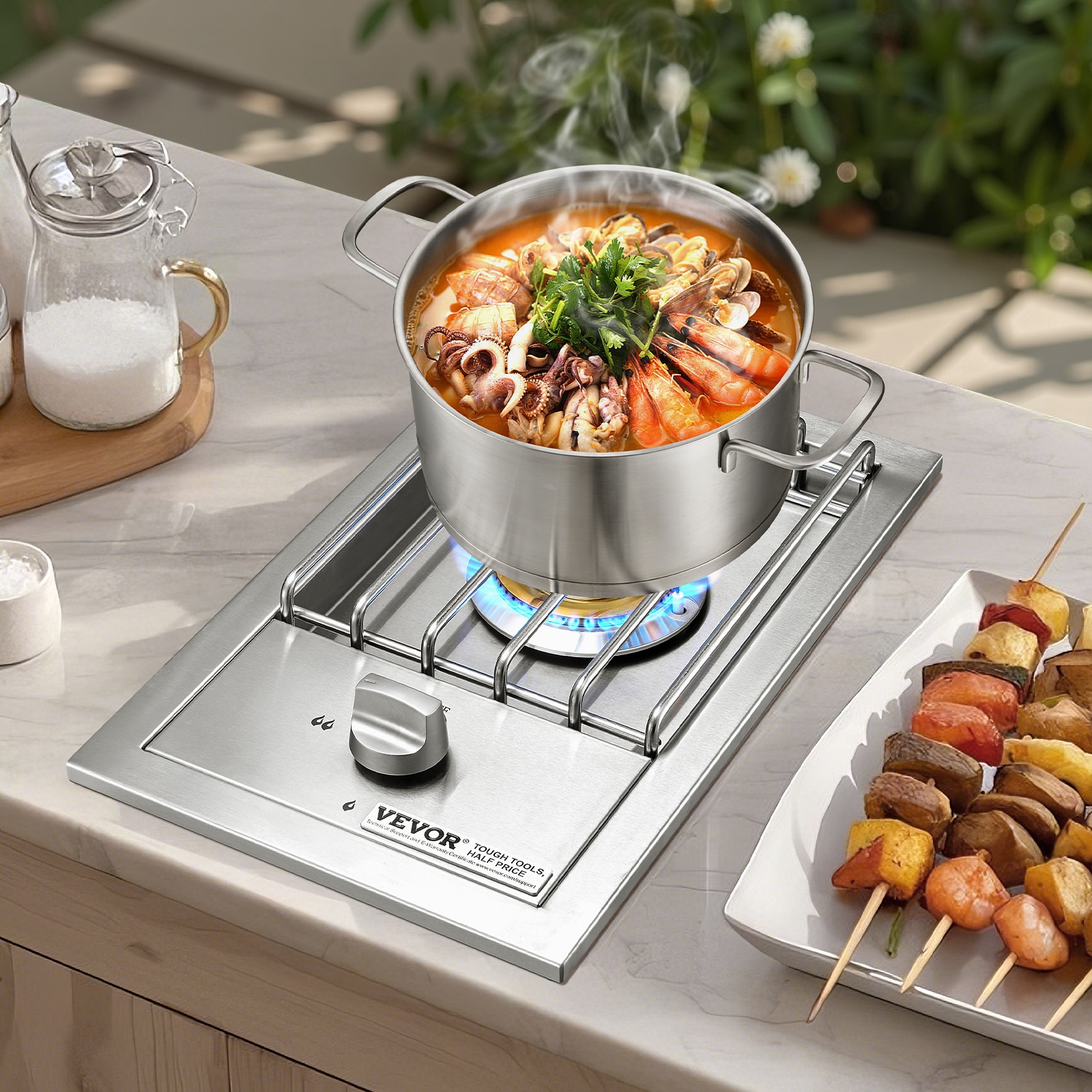 Stainless Steel Drop-In Propane Stovetop - 2 Burner, 30,000 BTU, With Timer