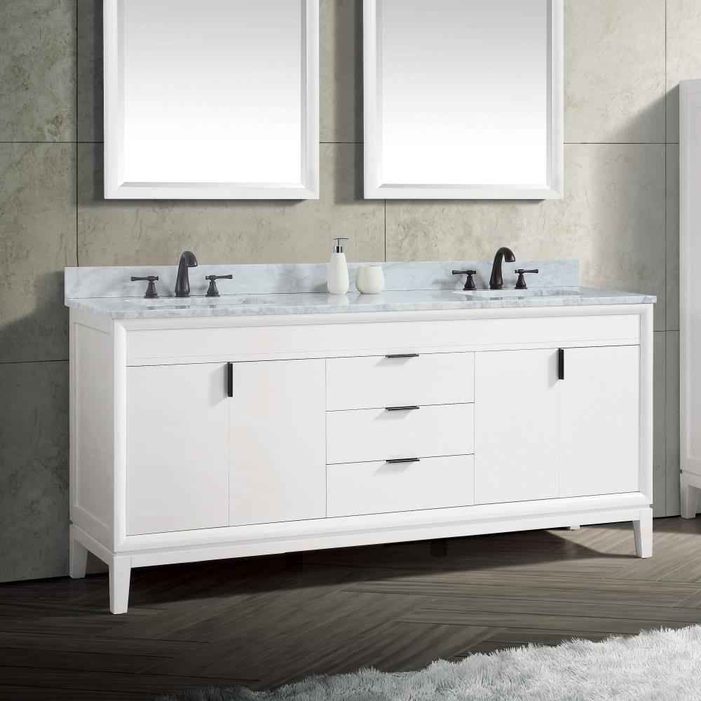 Avanity Emma 72-in White Bathroom Vanity Base Cabinet without Top at ...