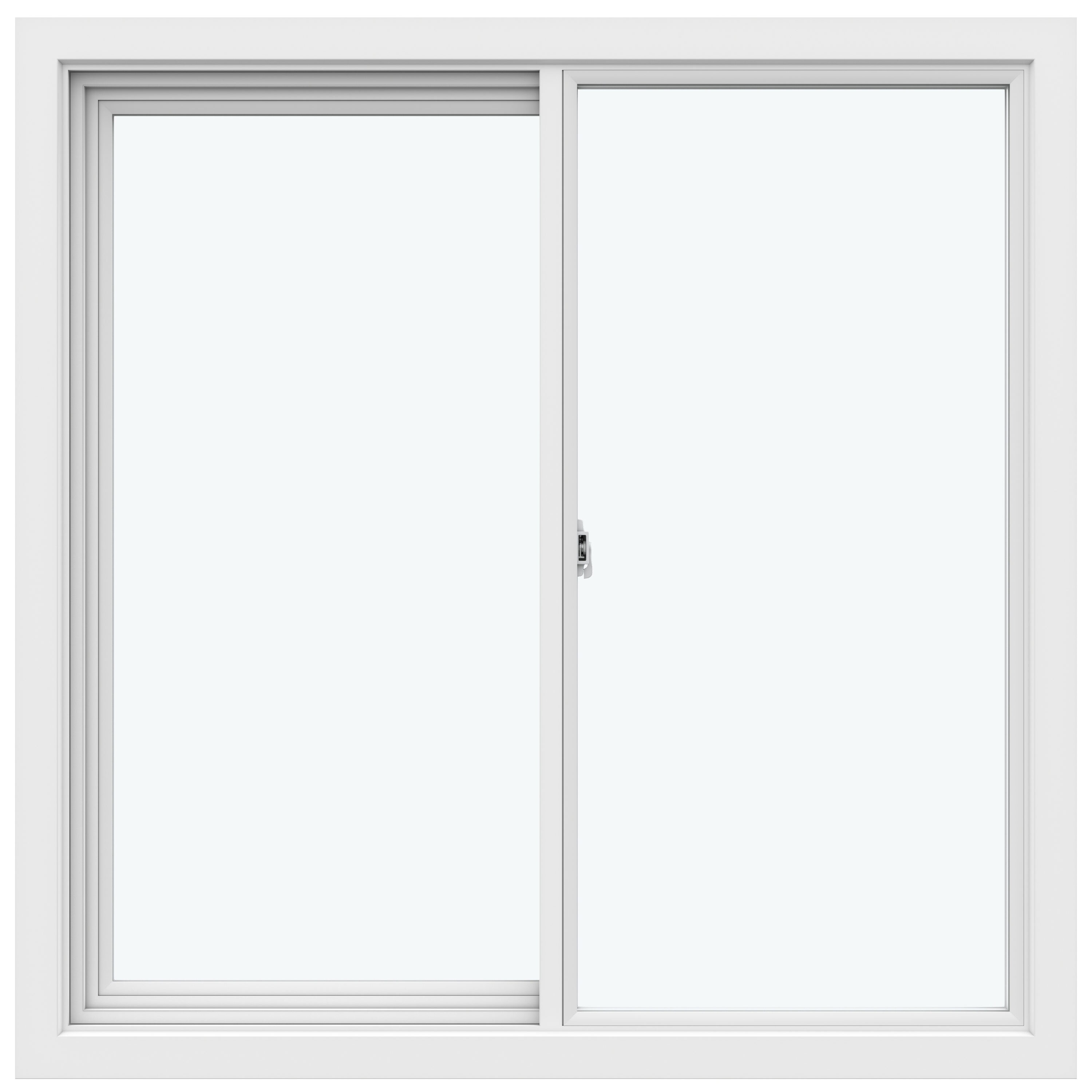 JELD-WEN JW232900644 V-2500 Left-operable Vinyl Replacement White Sliding Window Full Screen Included
