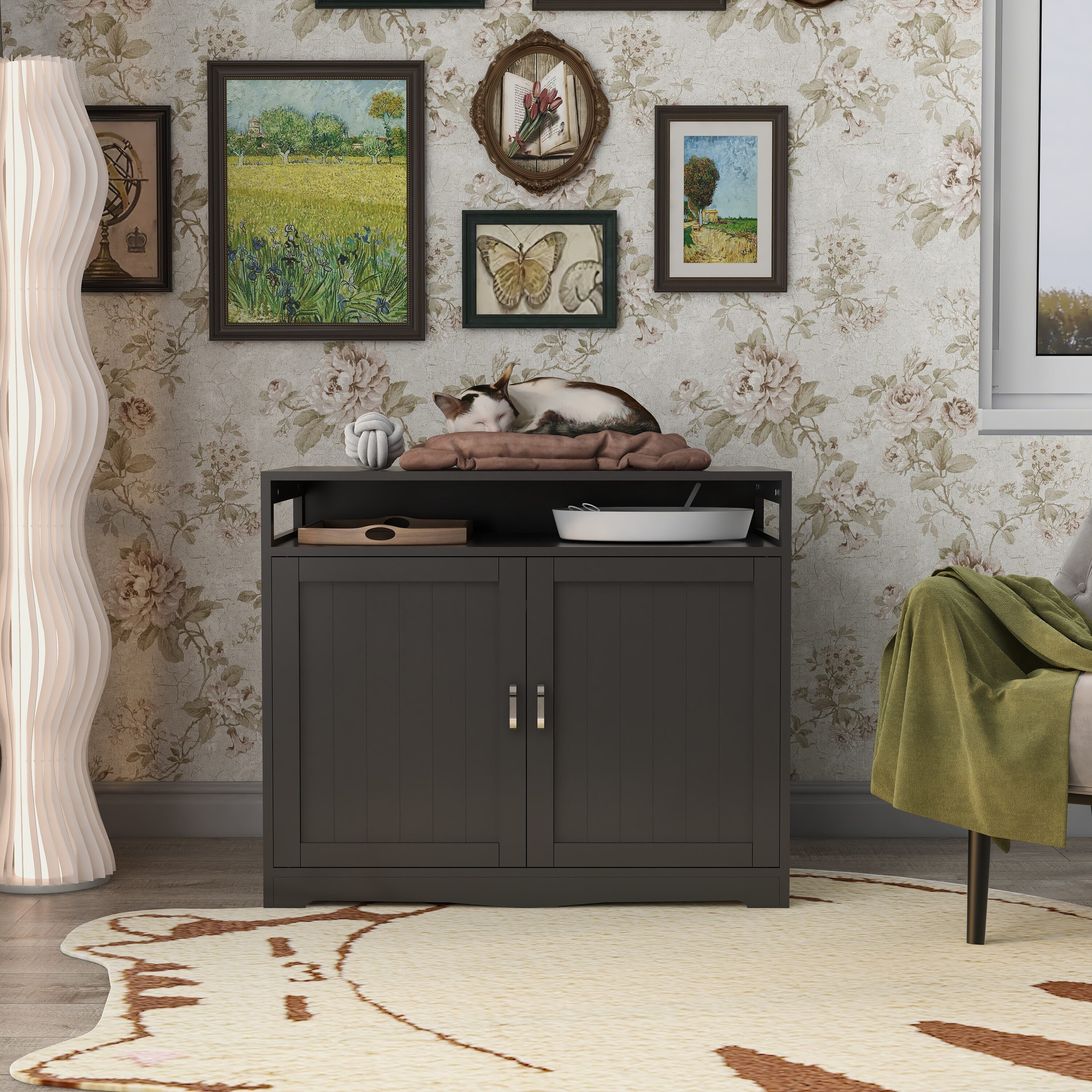 Blisstyle Walnut Litter box concealment