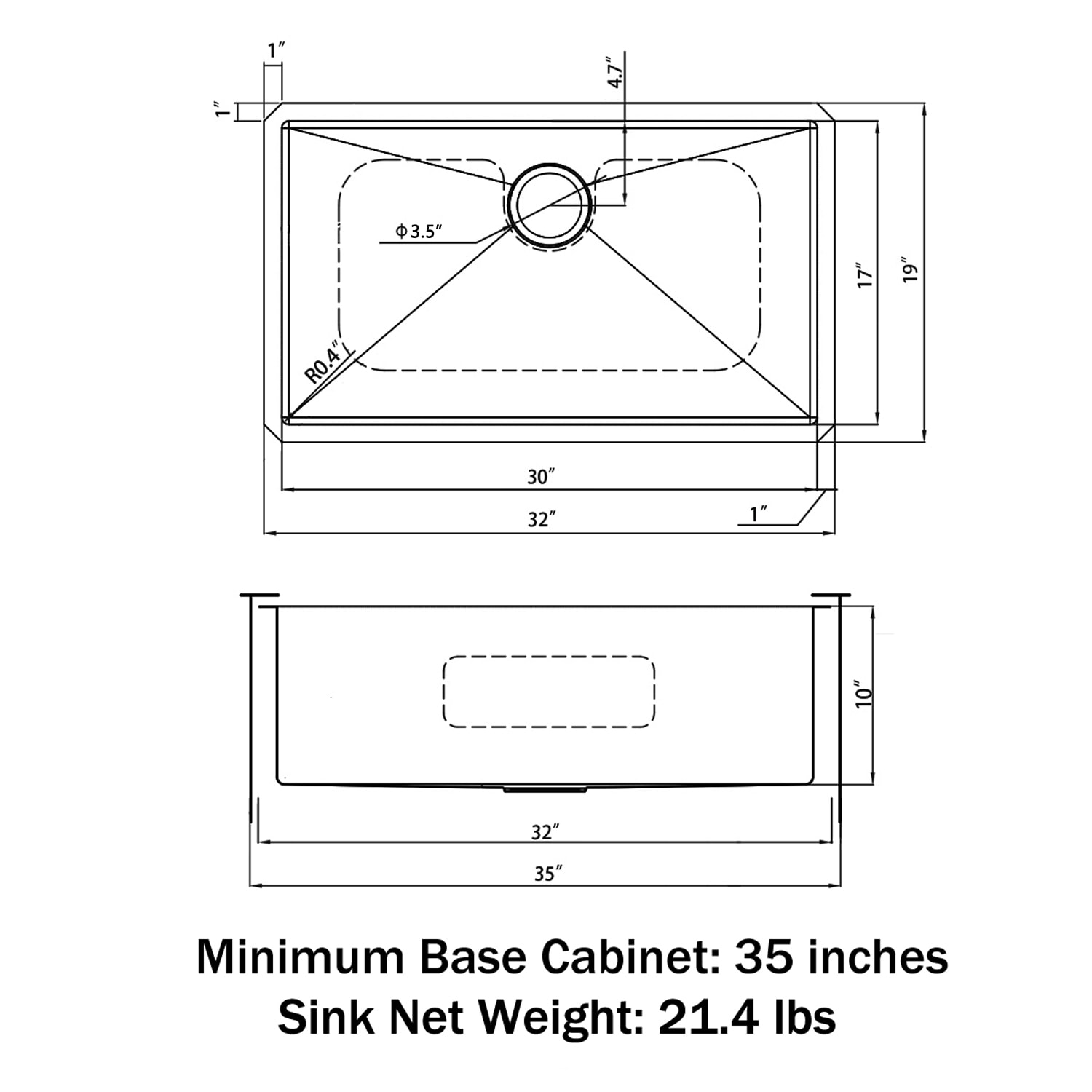 Sinber HU3219S-16G Kitchen-Sinks - View #7