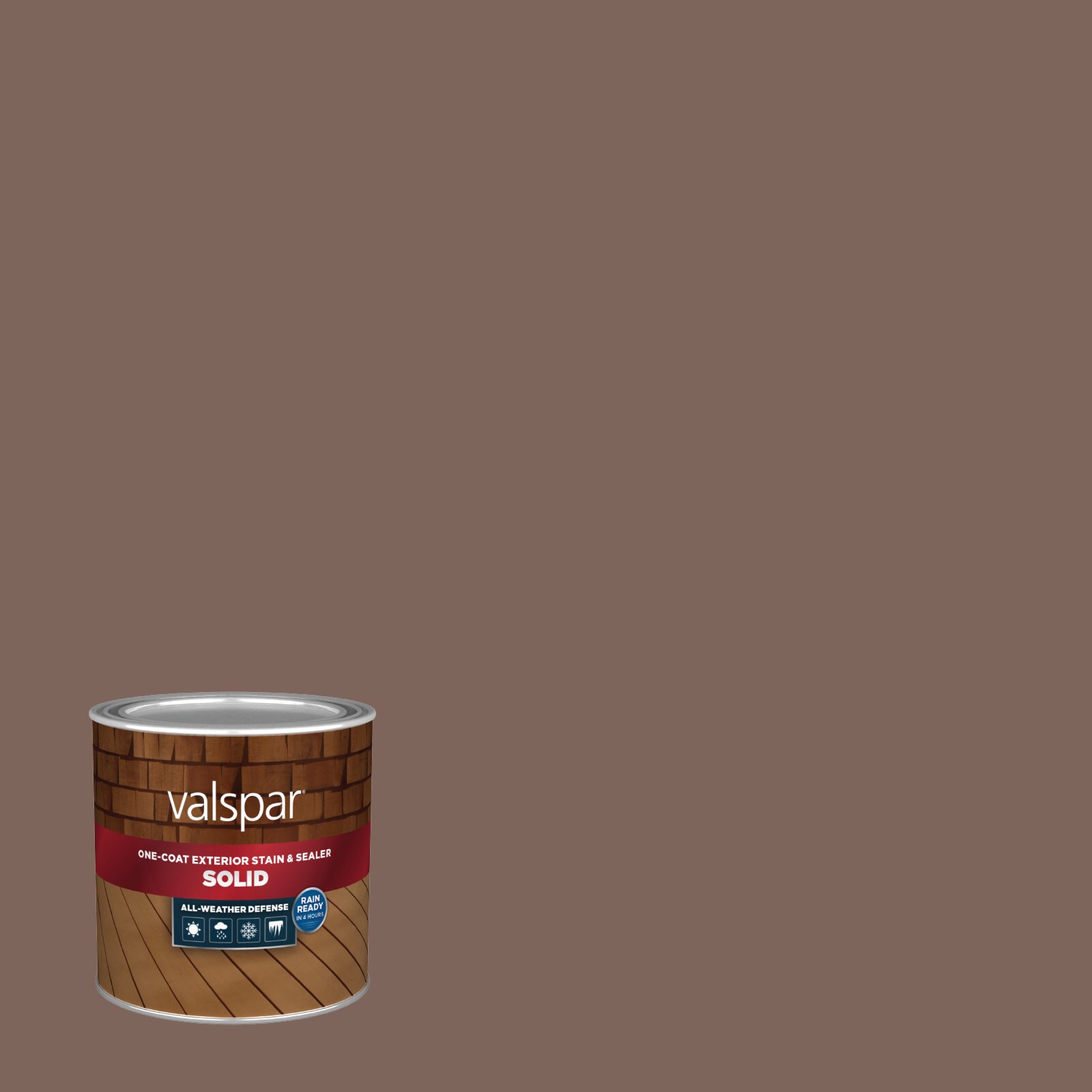 Valspar 2005-9B-1614367 Zanzibar Spice Solid Exterior Wood Stain and Sealer in One ( Half-pint )
