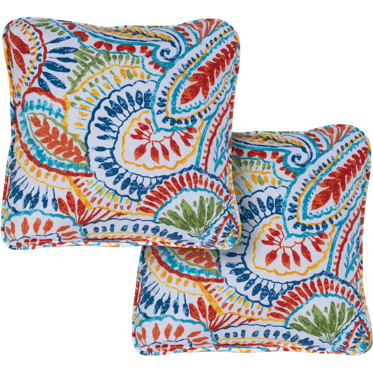 Hanover HANTPPAIS-MLT-2 2-Pack Paisley Multi Square Throw Pillow