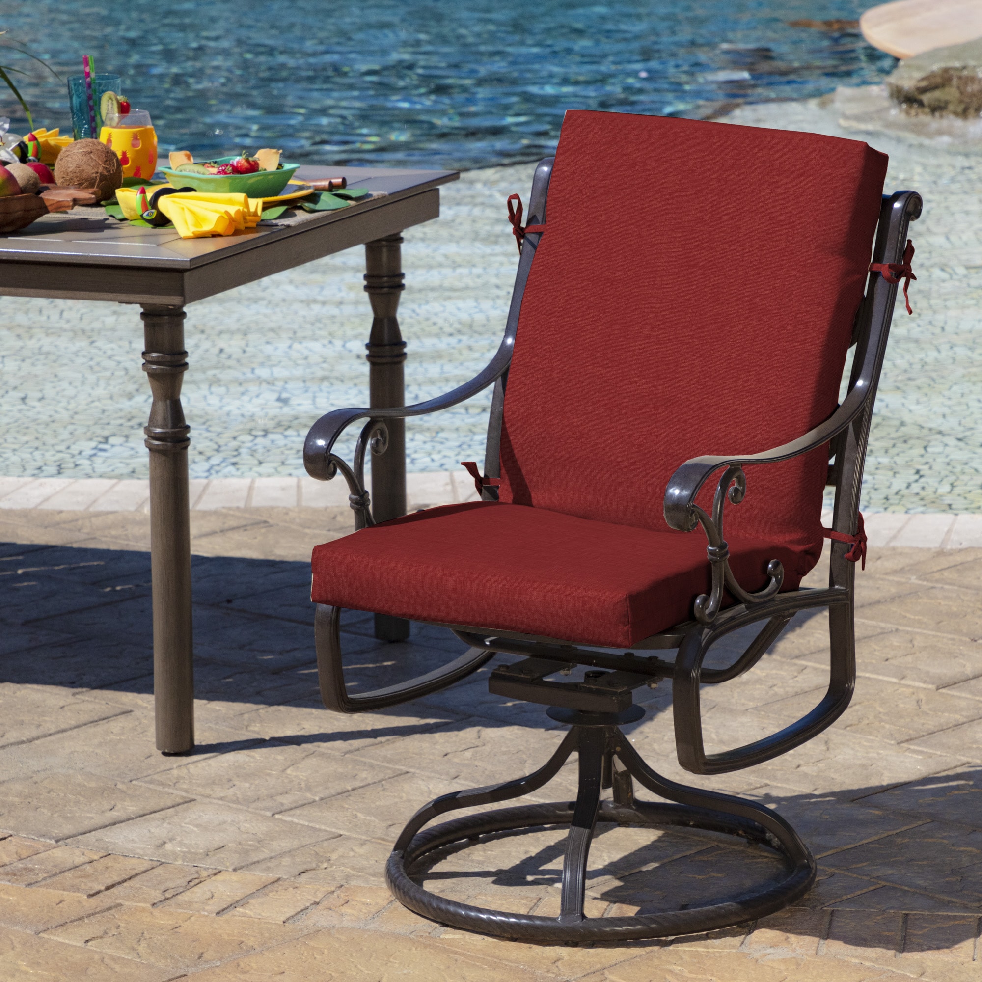 Arden Selections Mid Back 16.5-in x 18-in Ruby Red Leala Patio Chair ...