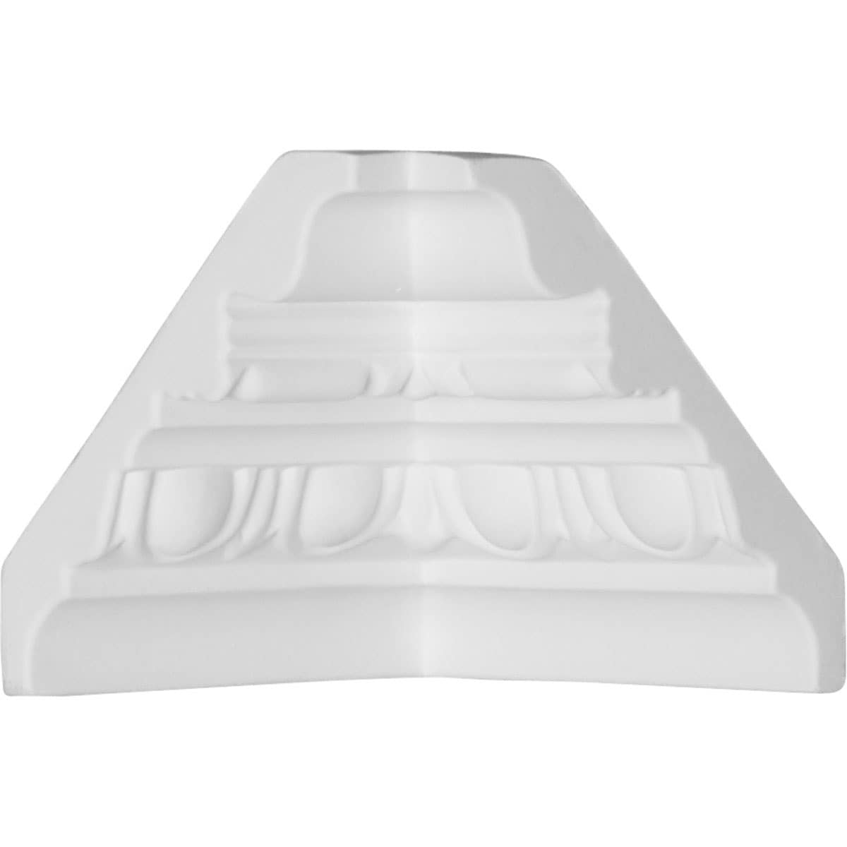 Ekena Millwork MIC03X03ST Stockport 3-7/8-in x 3-5/8-in Interior Primed Polyurethane Traditional 205357 Inside corner Crown Moulding Block