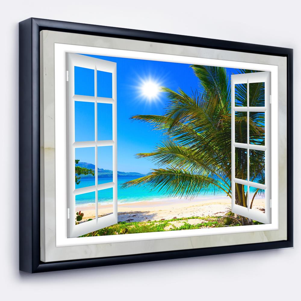 Designart FL11433-62-30-FLB Wood Floater frame 30-Inches H x 62-Inches W Coastal Canvas Print