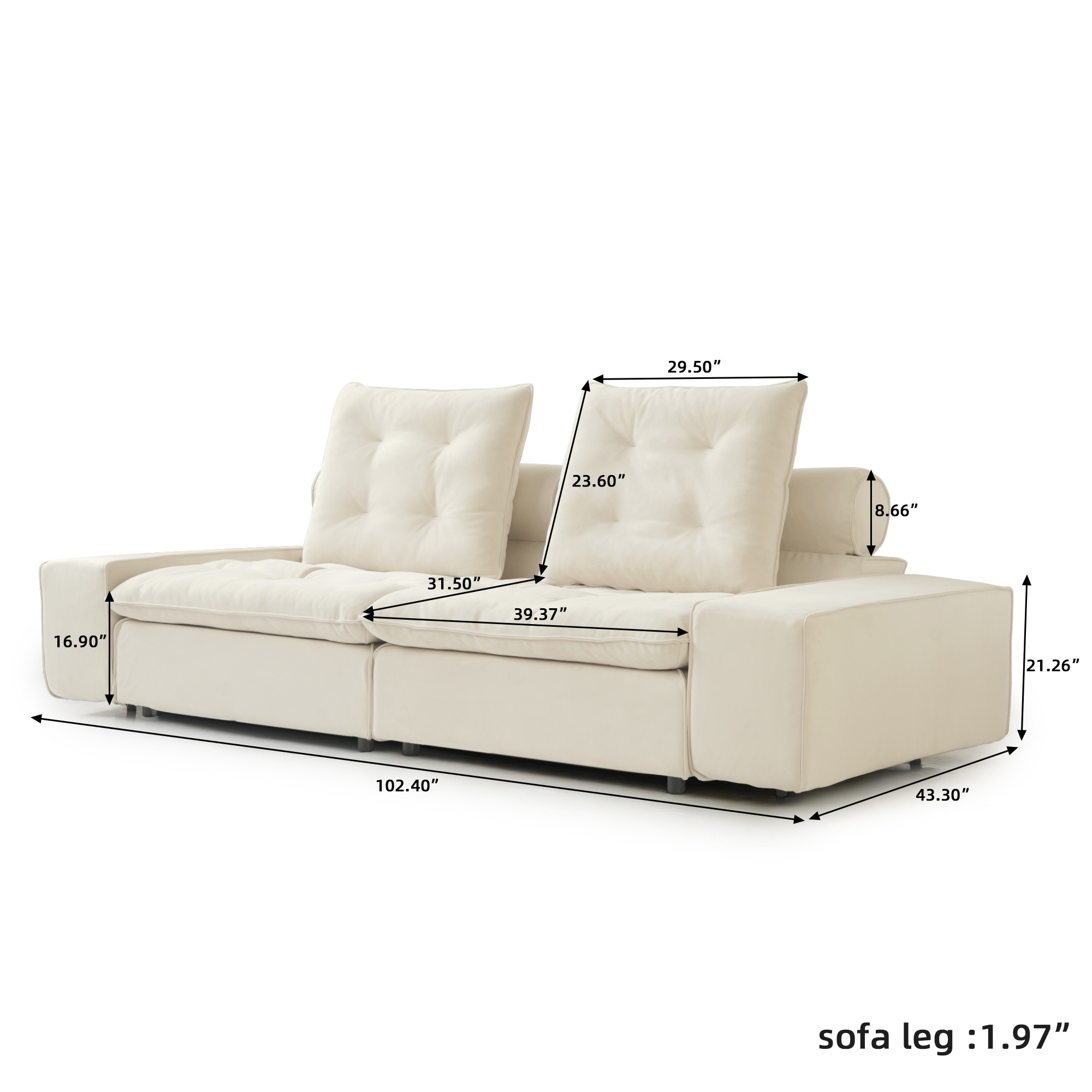 BuotiqHom DH-S2-136BE Sofas-Loveseats - View #6