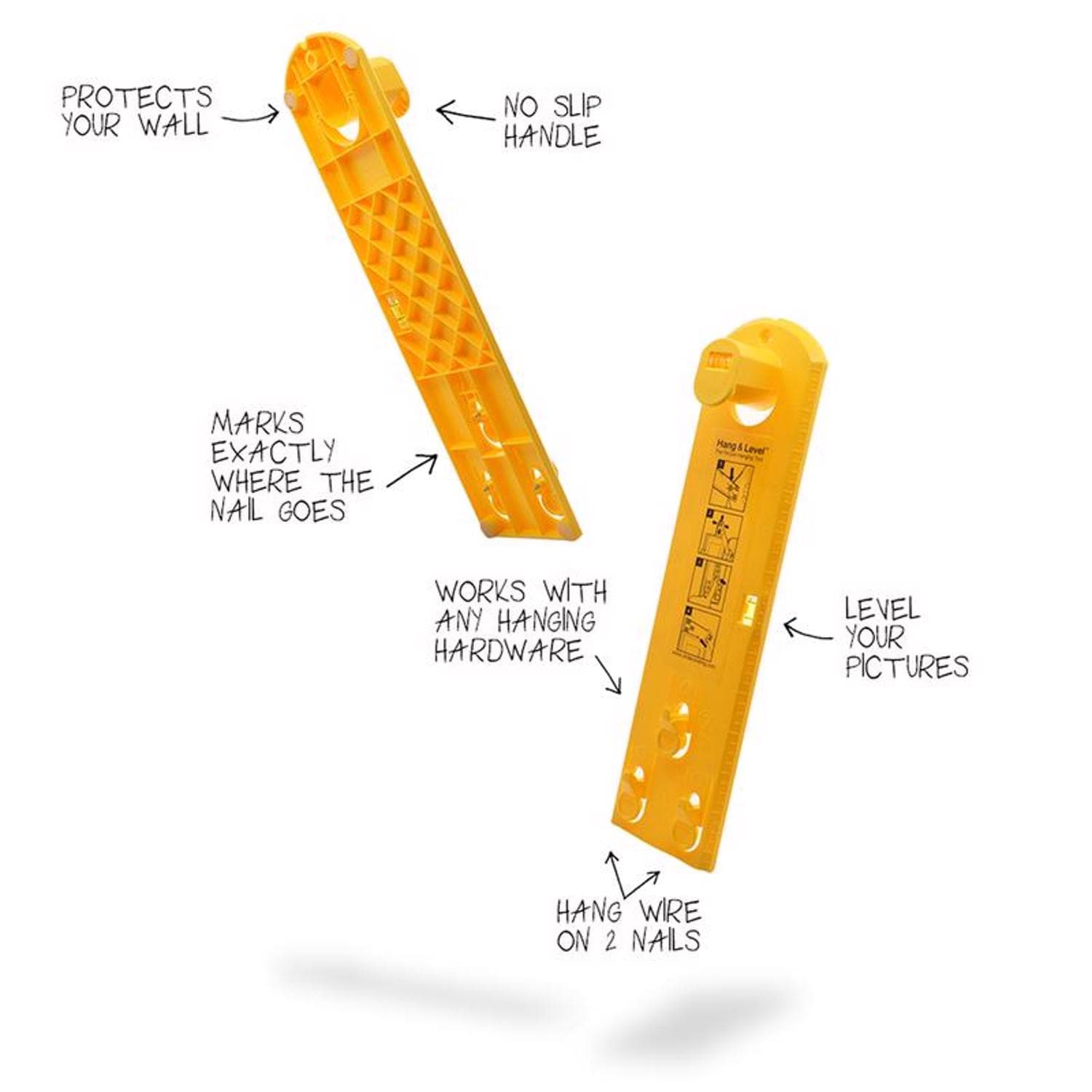 Under the Roof Decorating  Hang and Level Yellow Assorted Picture Hanger 10 lb 1 each