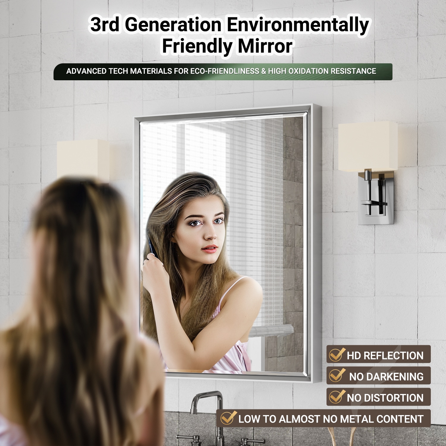 QueenFun MFMB4030BS Framed-Bath-Mirrors - View #3