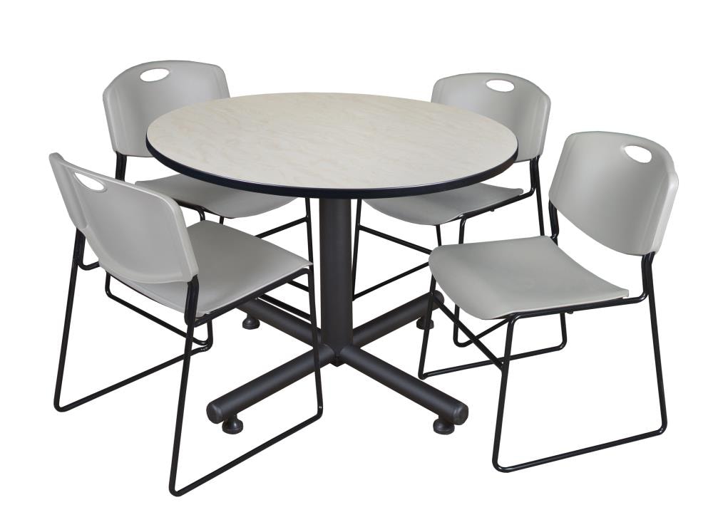 Regency TKB48RNDPL44GY Breakroom Off-White 4-Person Training Table (48-in W x 29-in H)