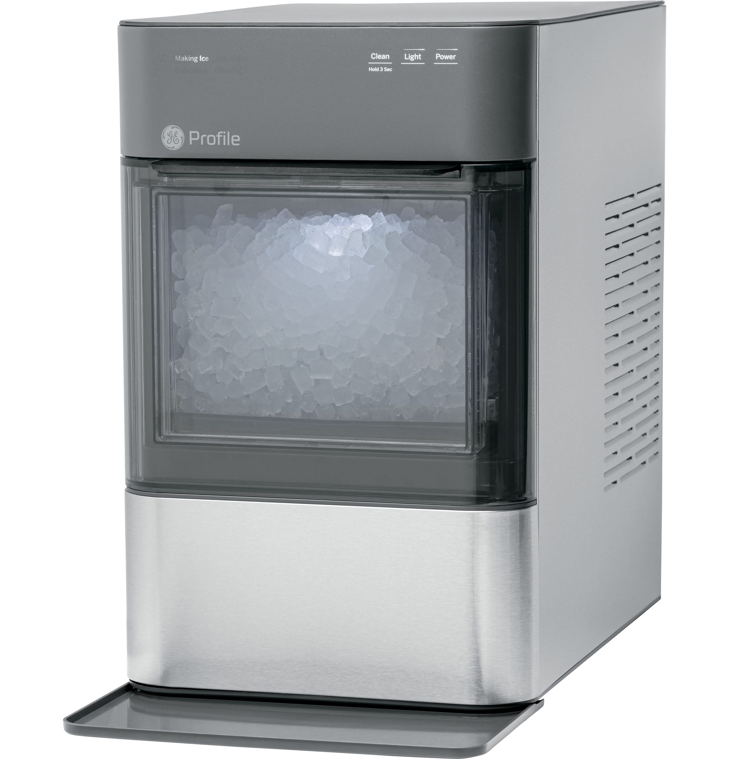 GE Profile Opal 38-lb Drop-down Door Countertop or Portable Nugget Ice Maker  (Stainless Steel) in the Ice Makers department at
