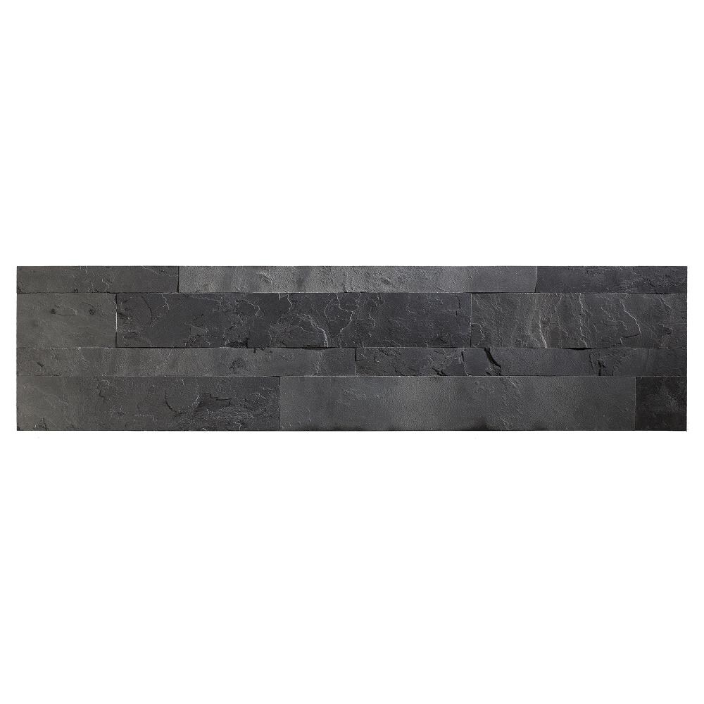 Aspect Stone A97-82 Peel and Stick 5.9-in x 23.6-in Charcoal Slate Backsplash Panels
