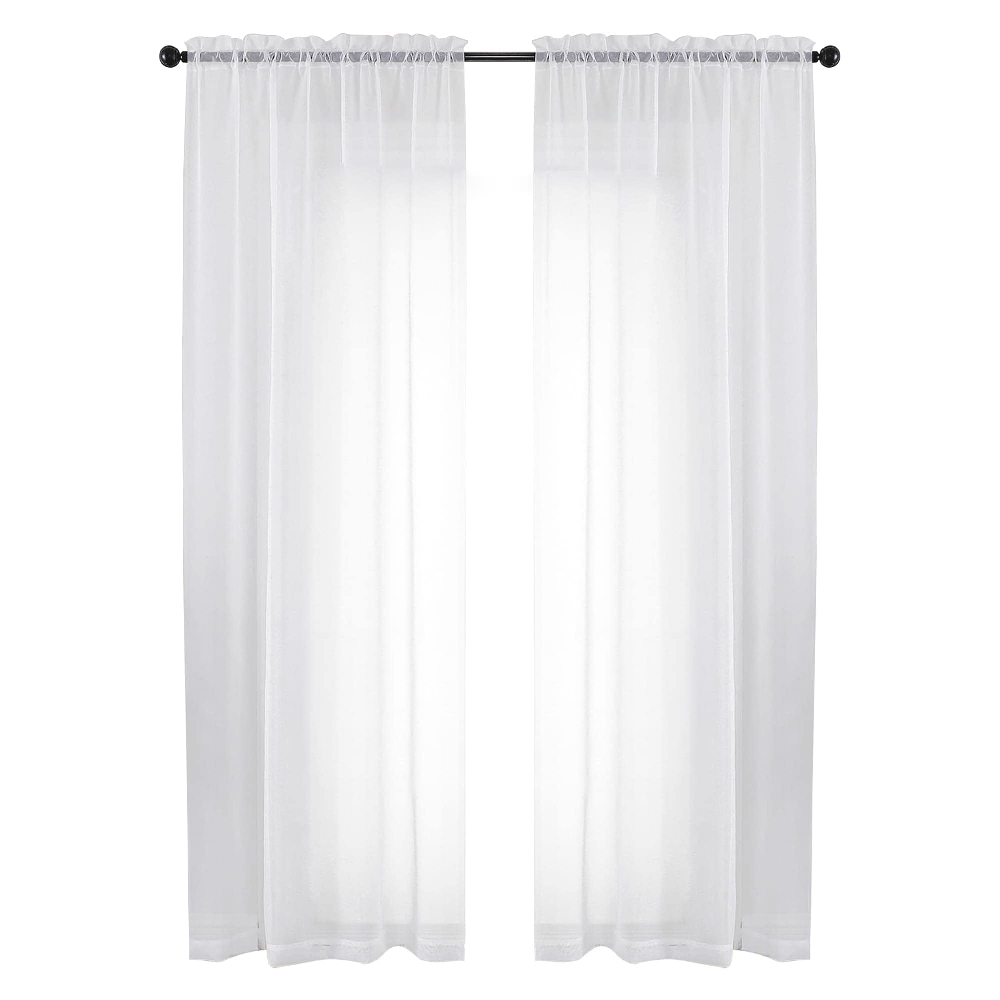 Etokfoks Sheer Curtains 84 Inches Long 2 Panels Set for Living Room Bedroom  Rod Pocket Voile Sheer Panel Drapes White 2pcs Each 42 W x 84 L in the  Blinds department at Lowes.com, image size:900x900