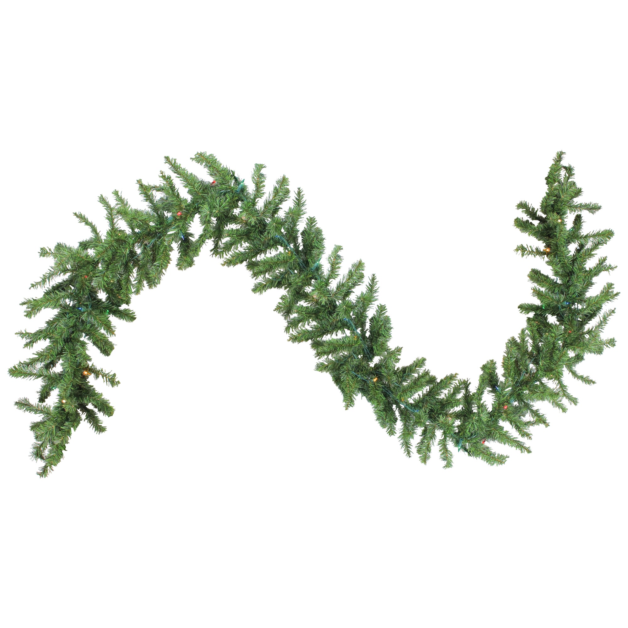 Northlight 32913197 Outdoor Pre-lit Electrical outlet 9-ft Canadian pine Artificial Garland with Multicolor Incandescent Lights