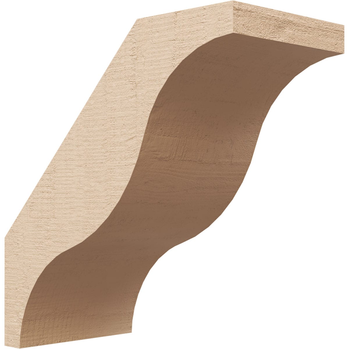 Ekena Millwork BRCUR05X10X10FSTRCPR 5-in x 10-in x 10-in Primed Urethane Funston Rough Cedar TimberThane Knee Brace
