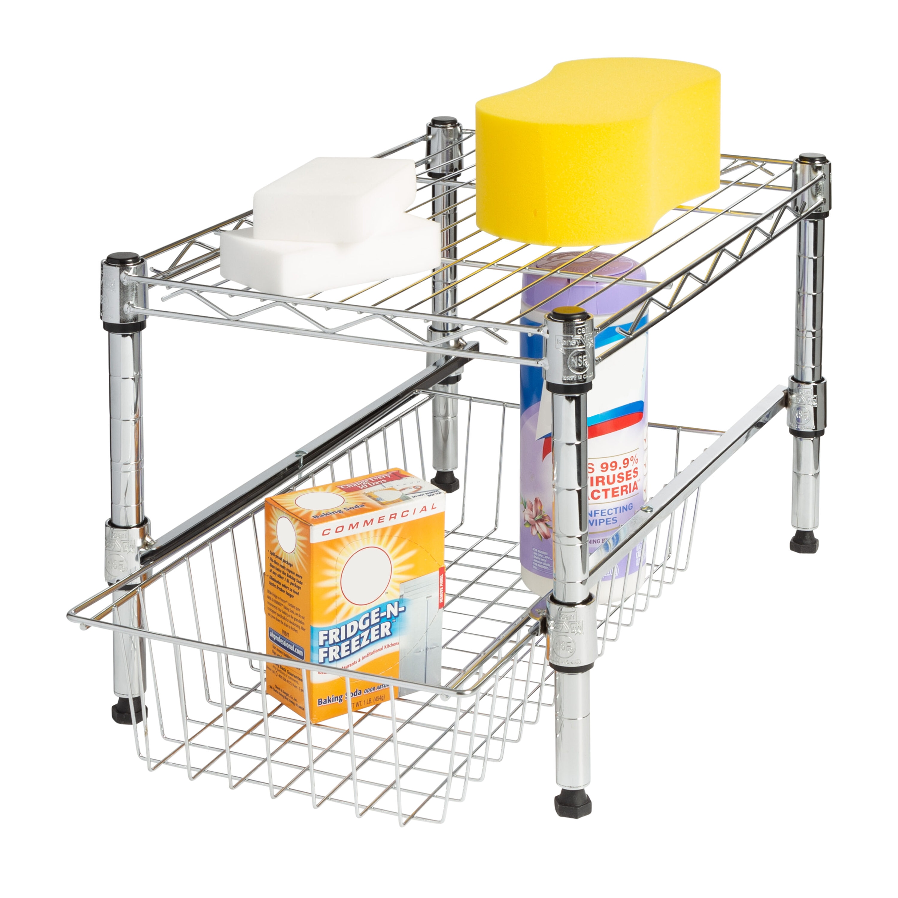 Chrome Adjustable 2-Tier Over Cabinet Spice Rack