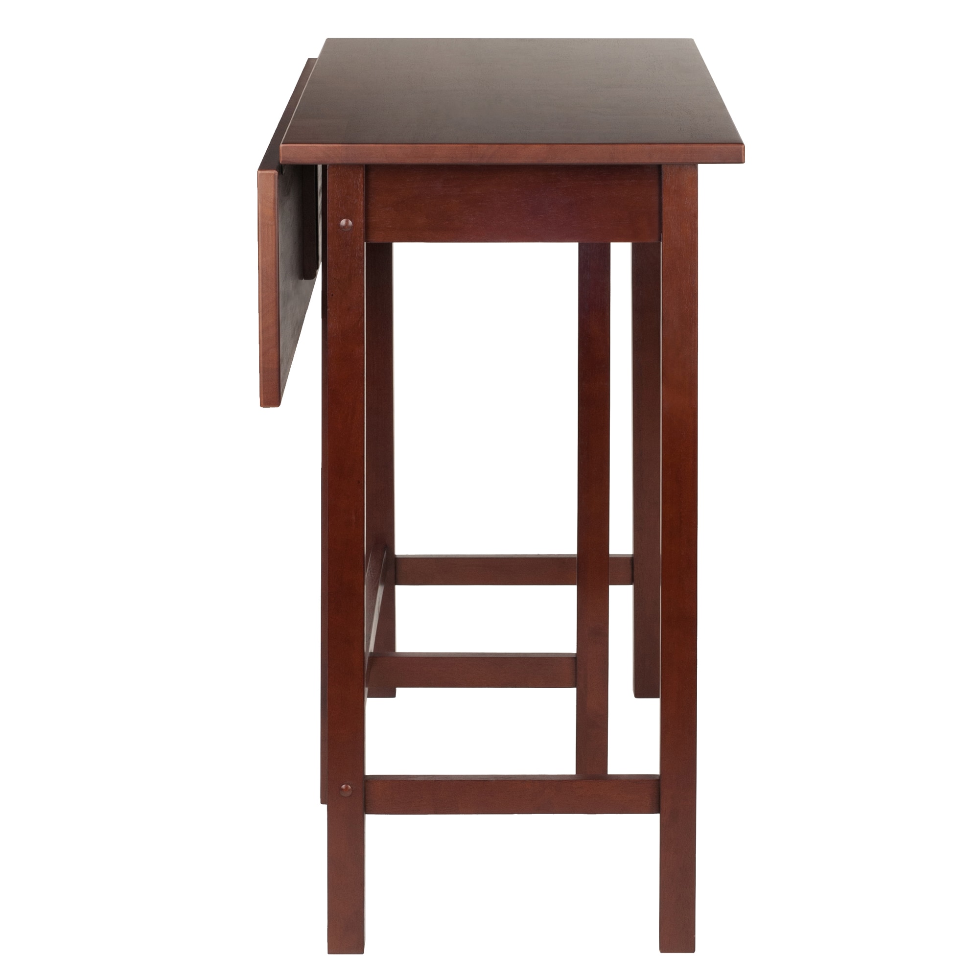 Antique Walnut Extendable Bar-Height Dining Table with Leaf