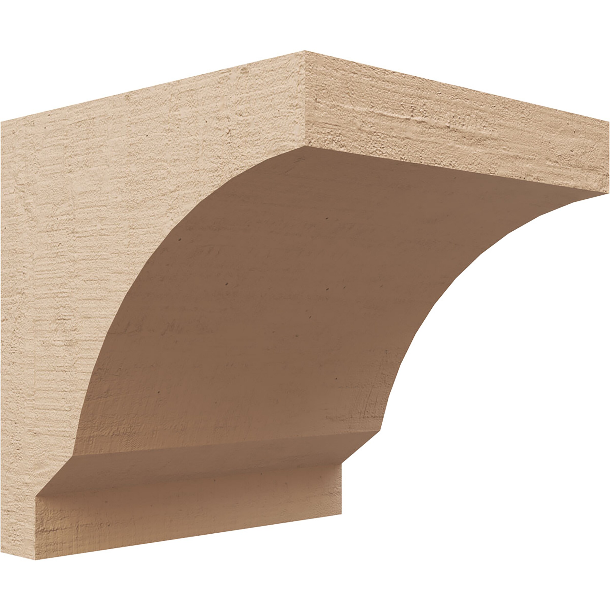 Ekena Millwork 12 inchw x 12 inchd x 12 inchh Series 1 Wide Huntington Rough Cedar Woodgrain Timberthane Corbel, Primed Tan, Size: 12 inch W x 12 inch