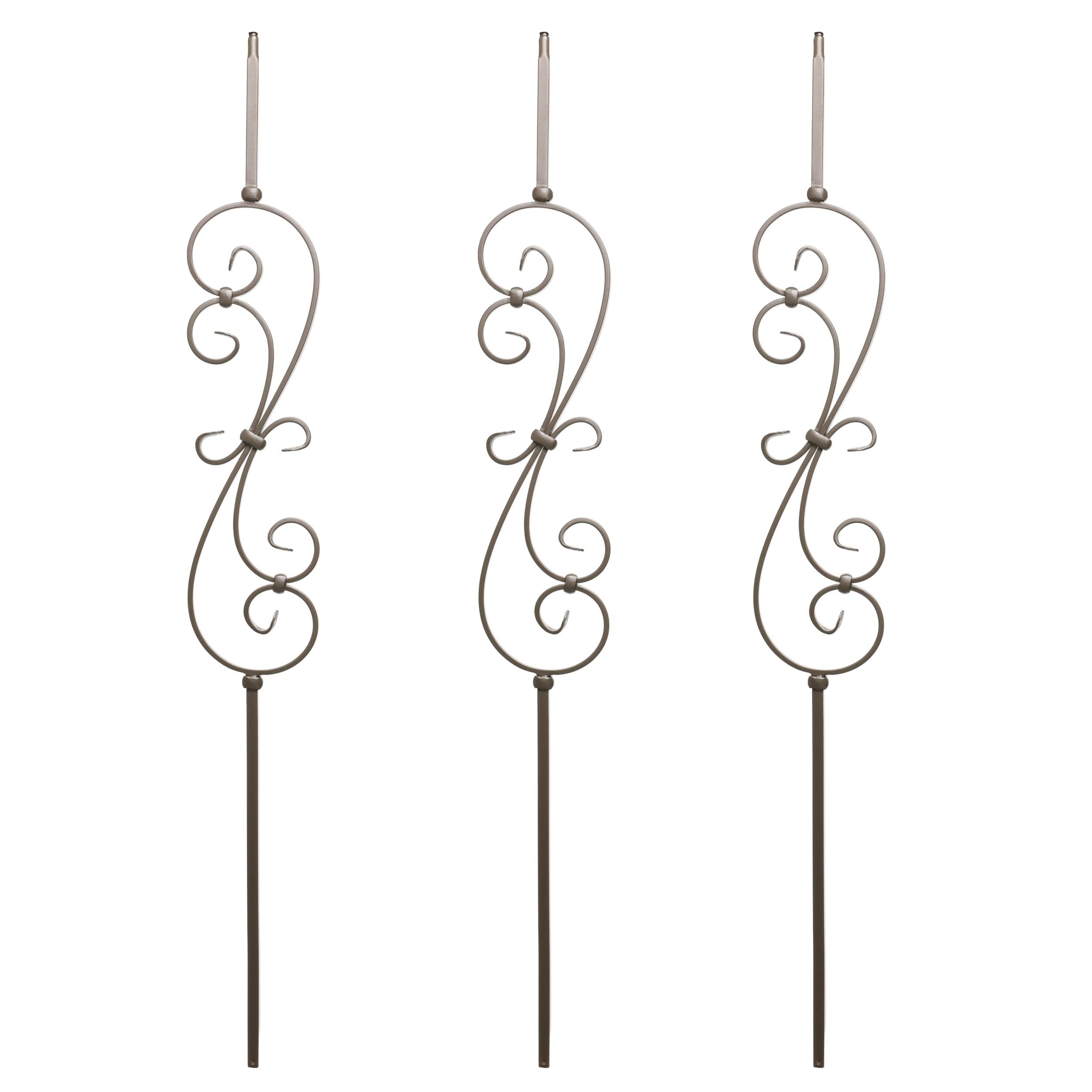 RELIABILT WGT56PW 43-in x 0.5-in Pewter Wrought Iron Scroll Stair Baluster (3-Pack)