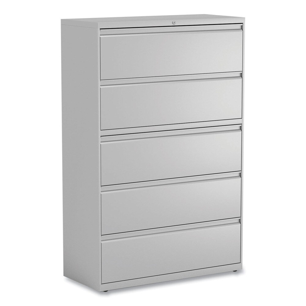 Alera 25514 25514 Roll-Out Posting Shelf with 5 Lateral File Drawers - Light Gray- Fits Legal/Letter/A4/A5 Sizes