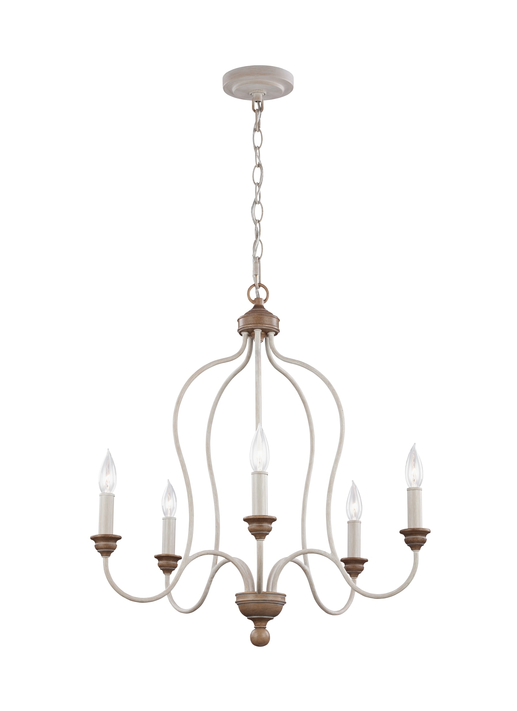 Hartsville 5-Light Mini Chandelier in Chalk Washed Beachwood