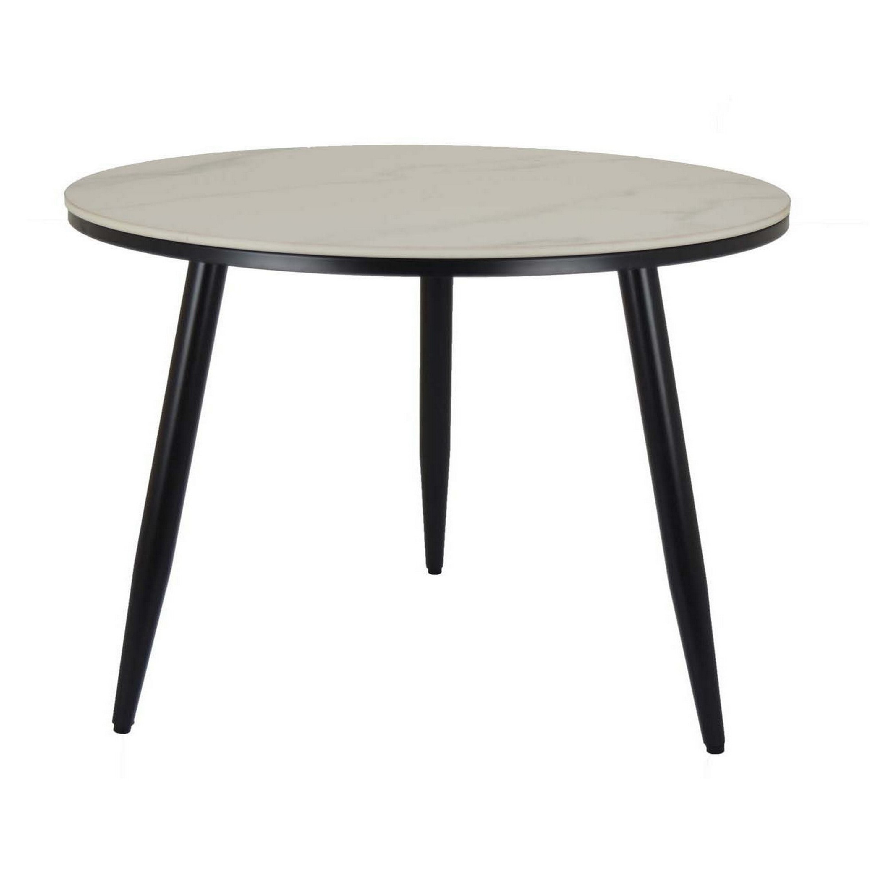 Benzara BM315595 23.75-Inches H x 23.5-Inches W White, Black Indoor/Outdoor Round Marble Plant Stand