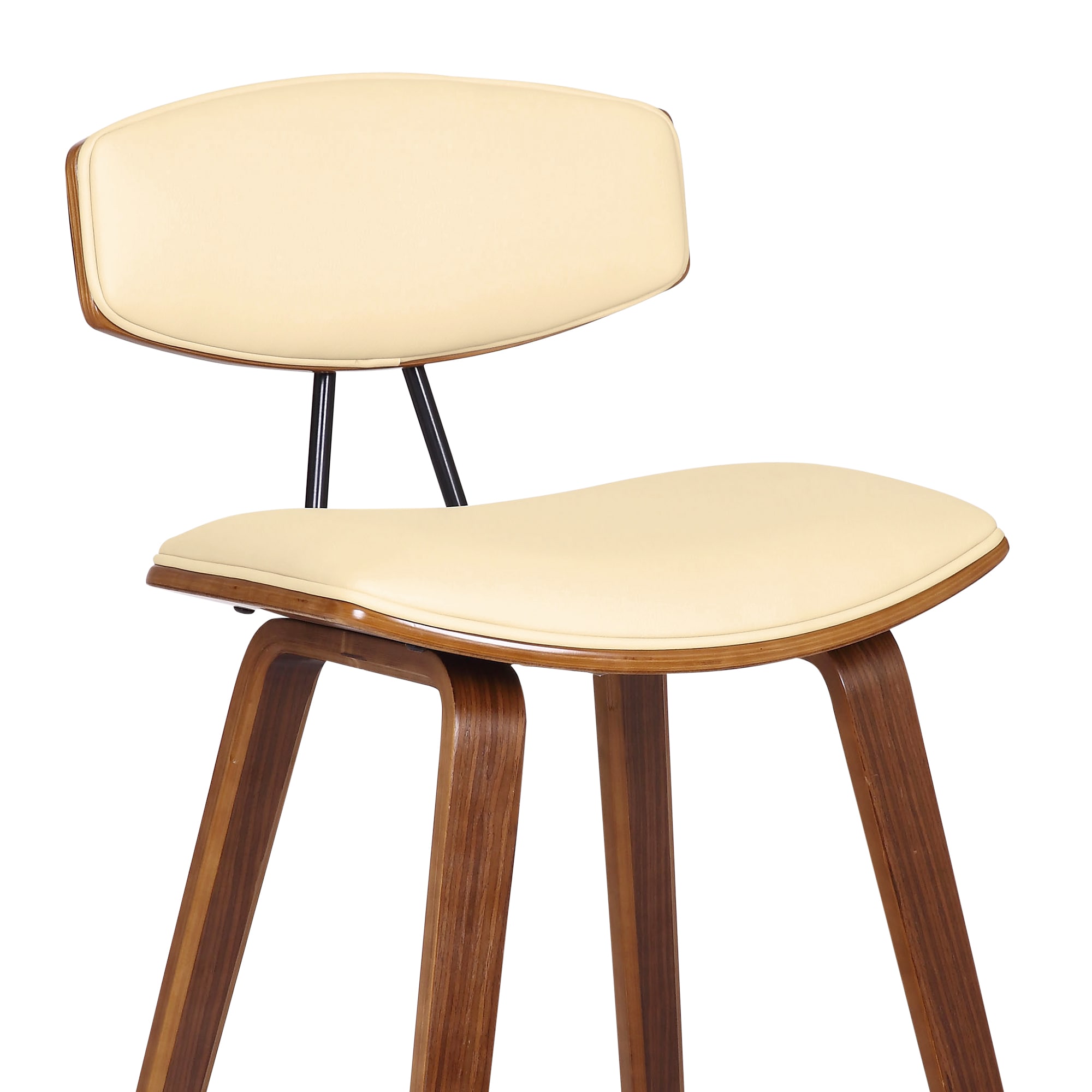 Armen Living LCFOBAWACR30 Fox Cream 28.5-Inches H Bar height Square seat Upholstered Wood Bar Stool and Back