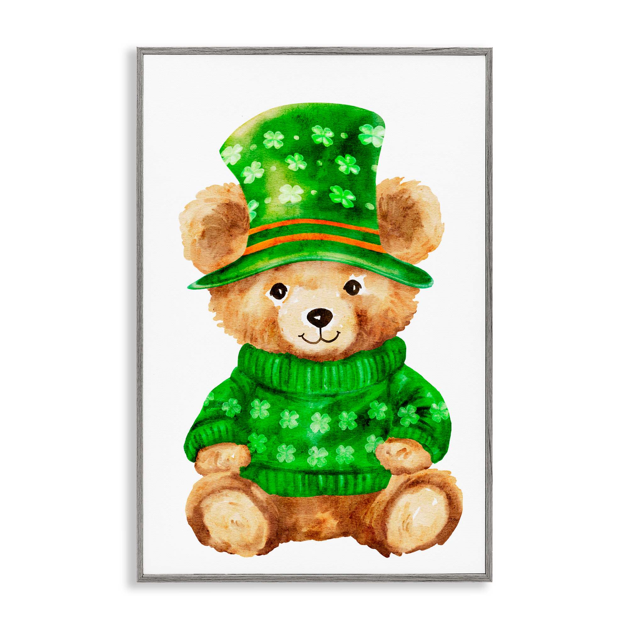 Stupell Industries St Pattys Day Bear Framed Giclee Art