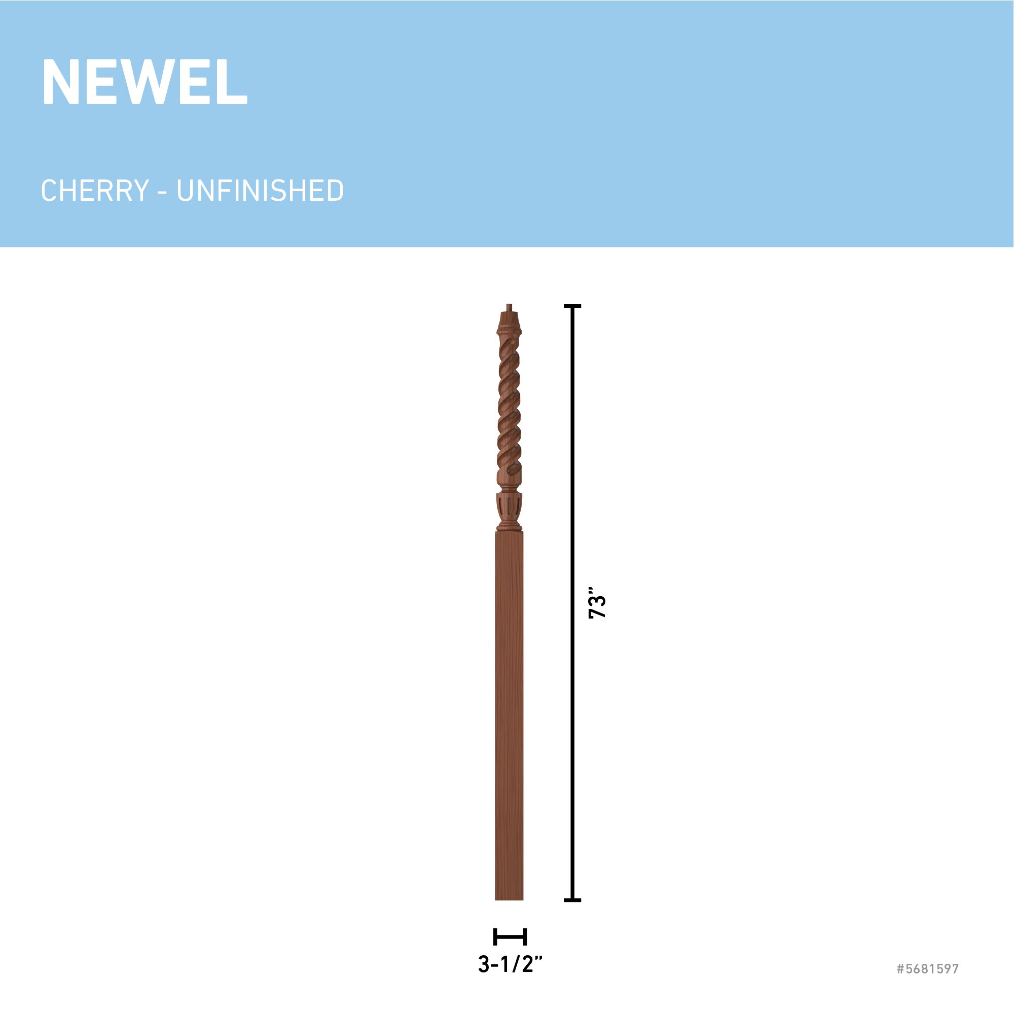 L.J. Smith Stair Systems LJT-3018-C Interior-Stairpart-Newel-Posts - View #3