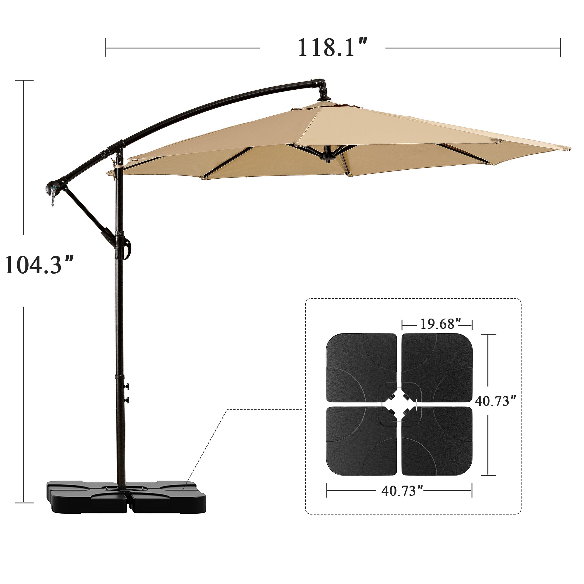 Vecelo PU01-TAN&PUB01-BLK Umbrellas-2 - View #3