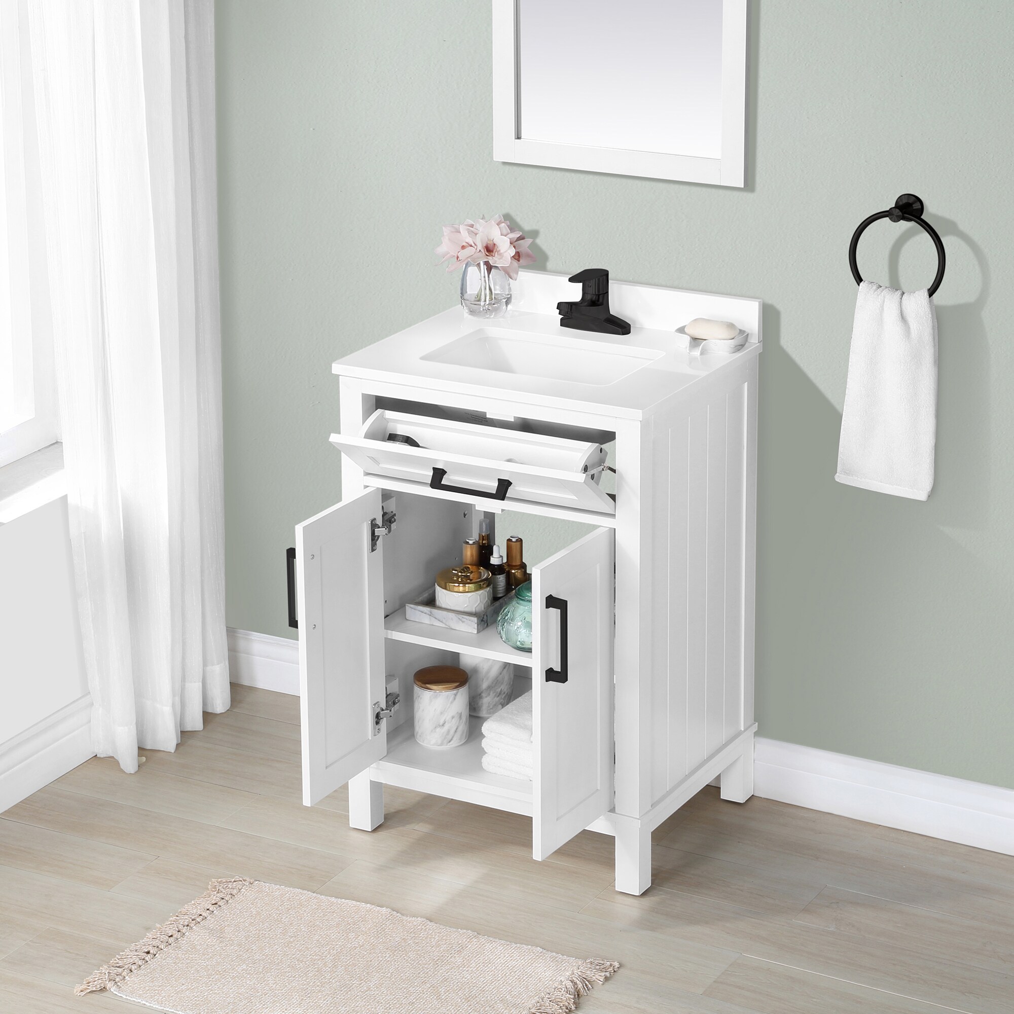 Style Selections Burke 24-in White Undermount Single Sink Bathroom ...