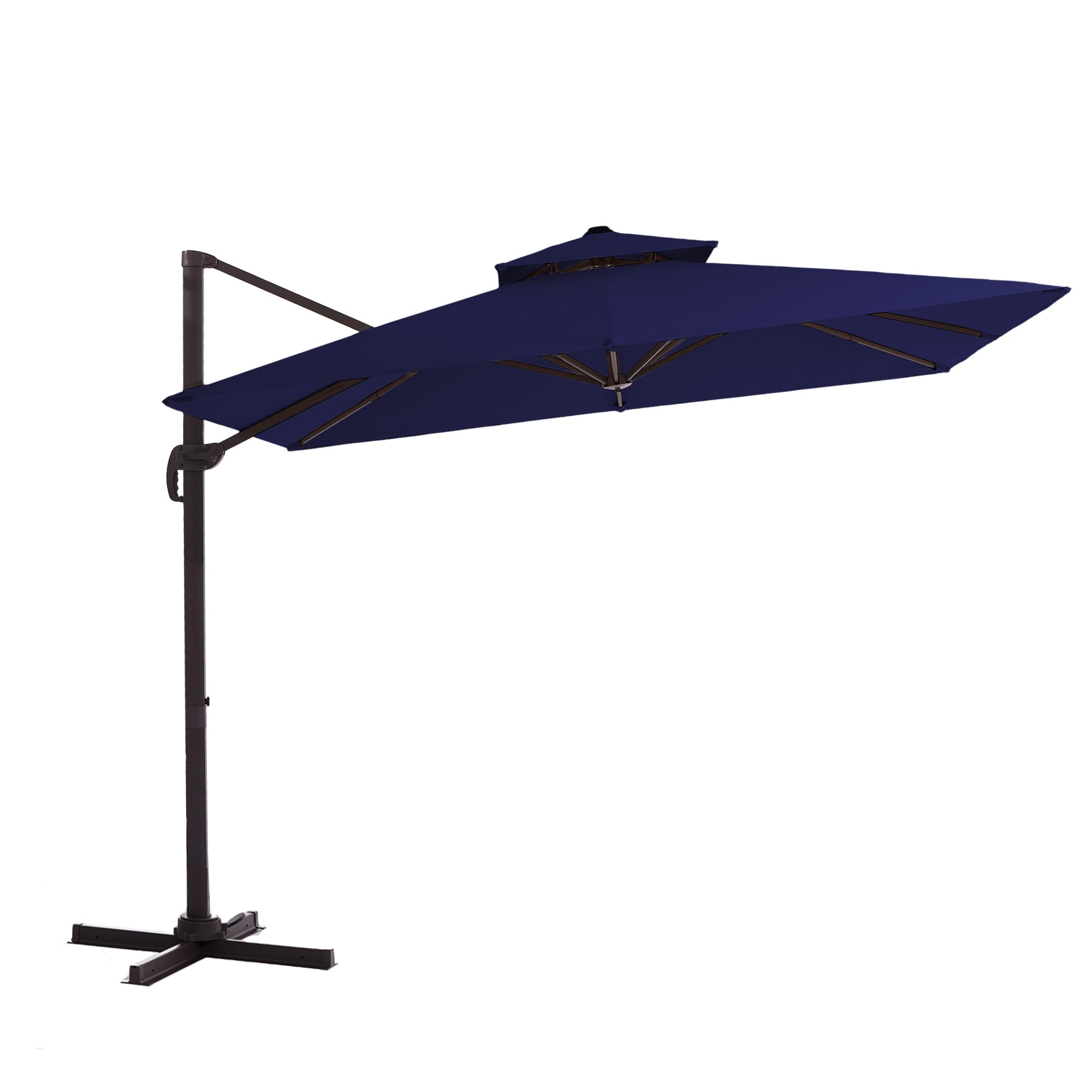 VOUA SAF-DXRJY-YE 10-Feet Aluminum Navy Crank Cantilever Patio Umbrella