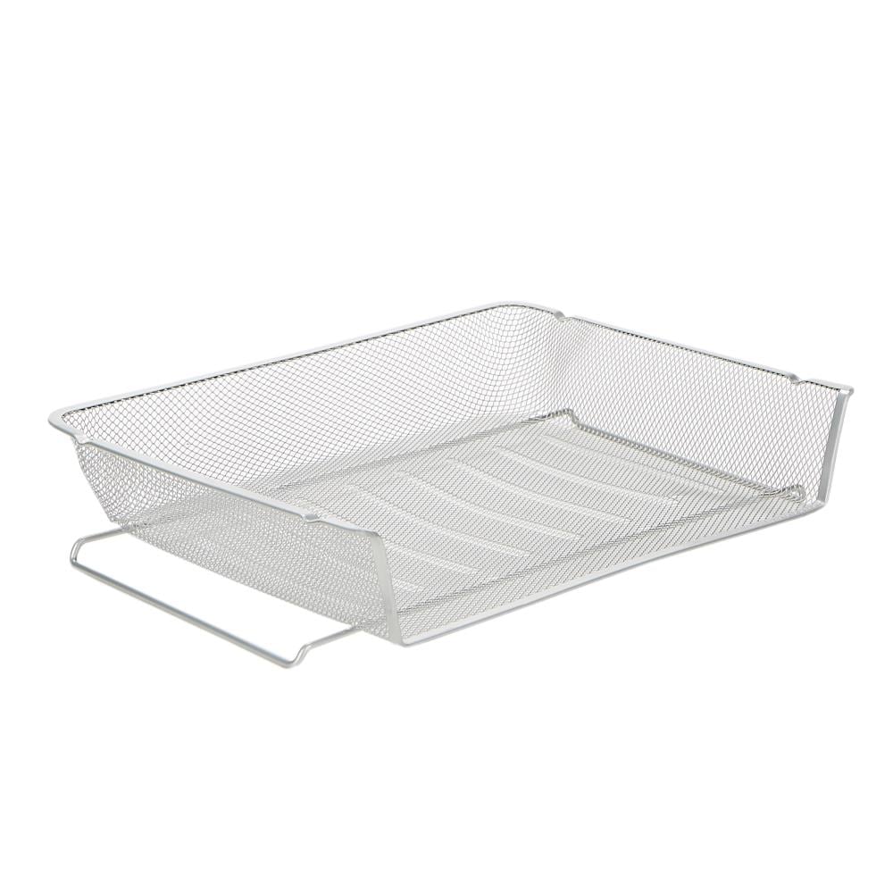 Mind Reader RSTACK2-SIL Metal 2 Compartment Letter Tray, Pack of 2, Silver