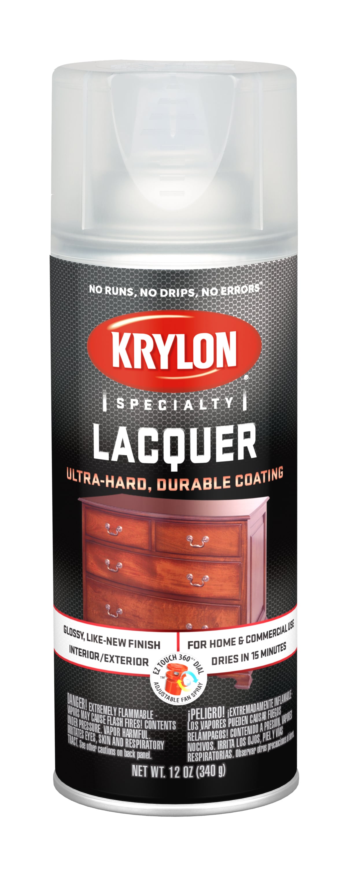 Krylon K02705007 Spray Paint, Gloss, Clear, 12 oz, Can
