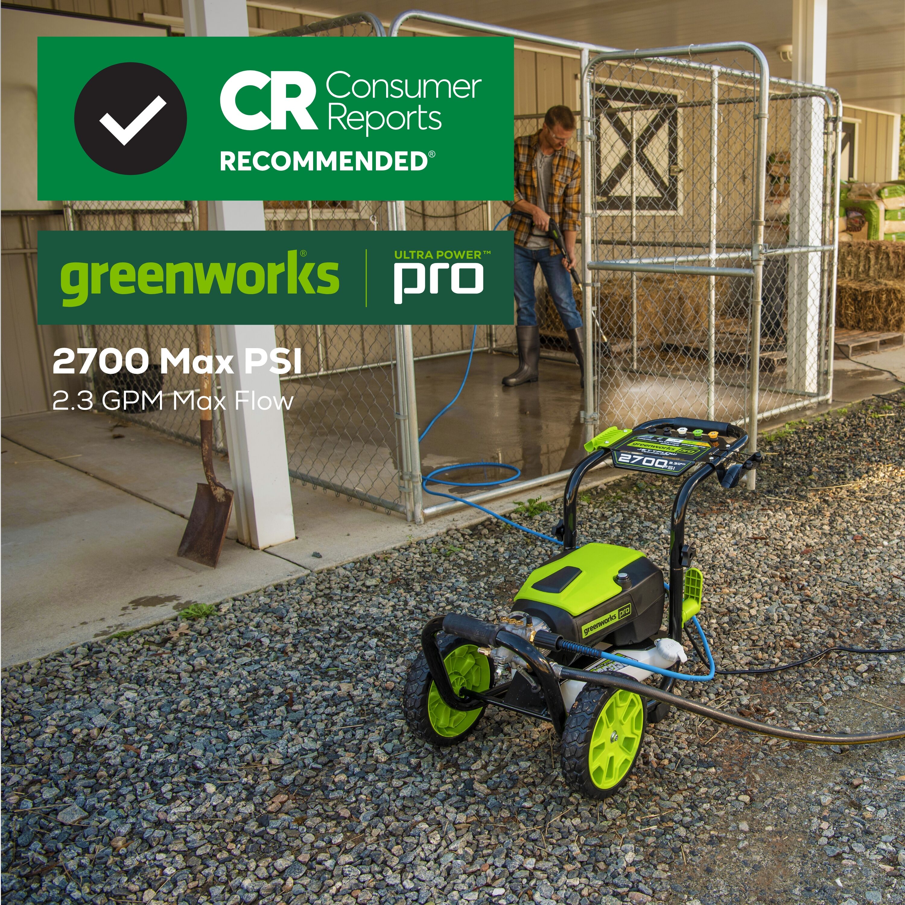 Greenworks 2300 PSI 1.2-Gallons Cold Water Pressure Washer in the Pressure  Washers department at