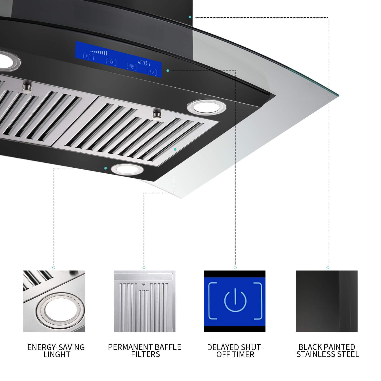 Kahomvis GEHT-DOQP-60U Island-Range-Hoods - View #8