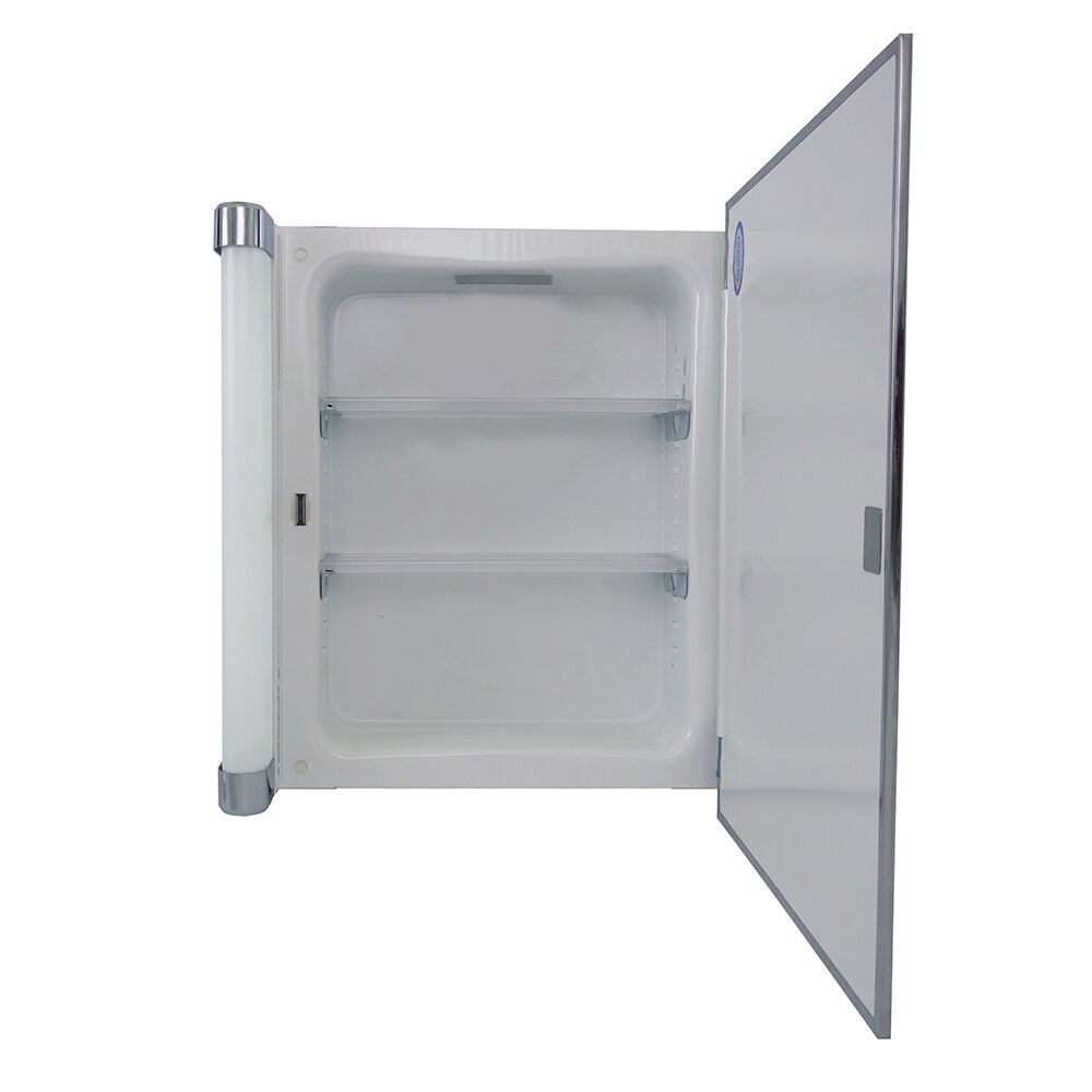 JENSEN R781045 16X26 Recess Mount Plastic Body Medicine Cabinet With A  Stainless Steel Frame And 3