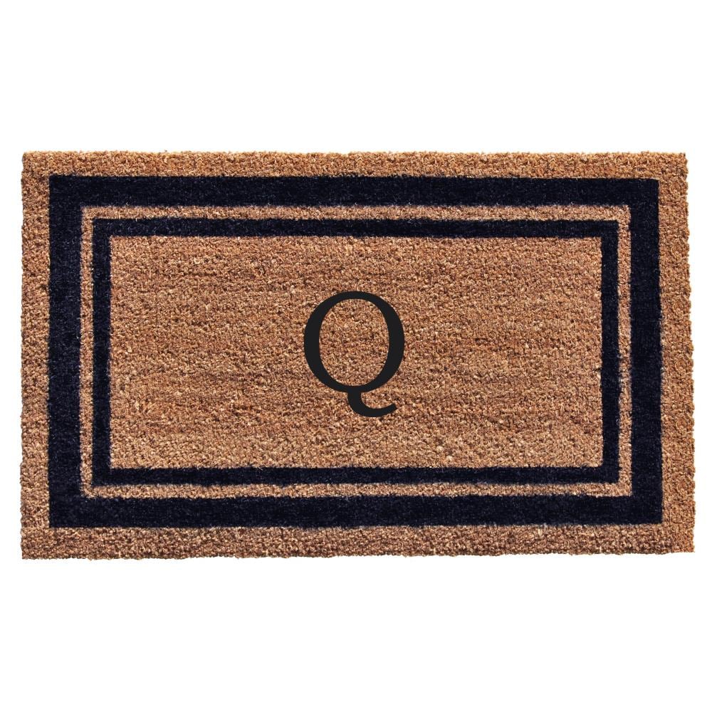 Callowaymills 153001830Q 2-ft x 3-ft Natural/Dark Blue Coir/Vinyl Rectangular Indoor or outdoor Decorative Door mat
