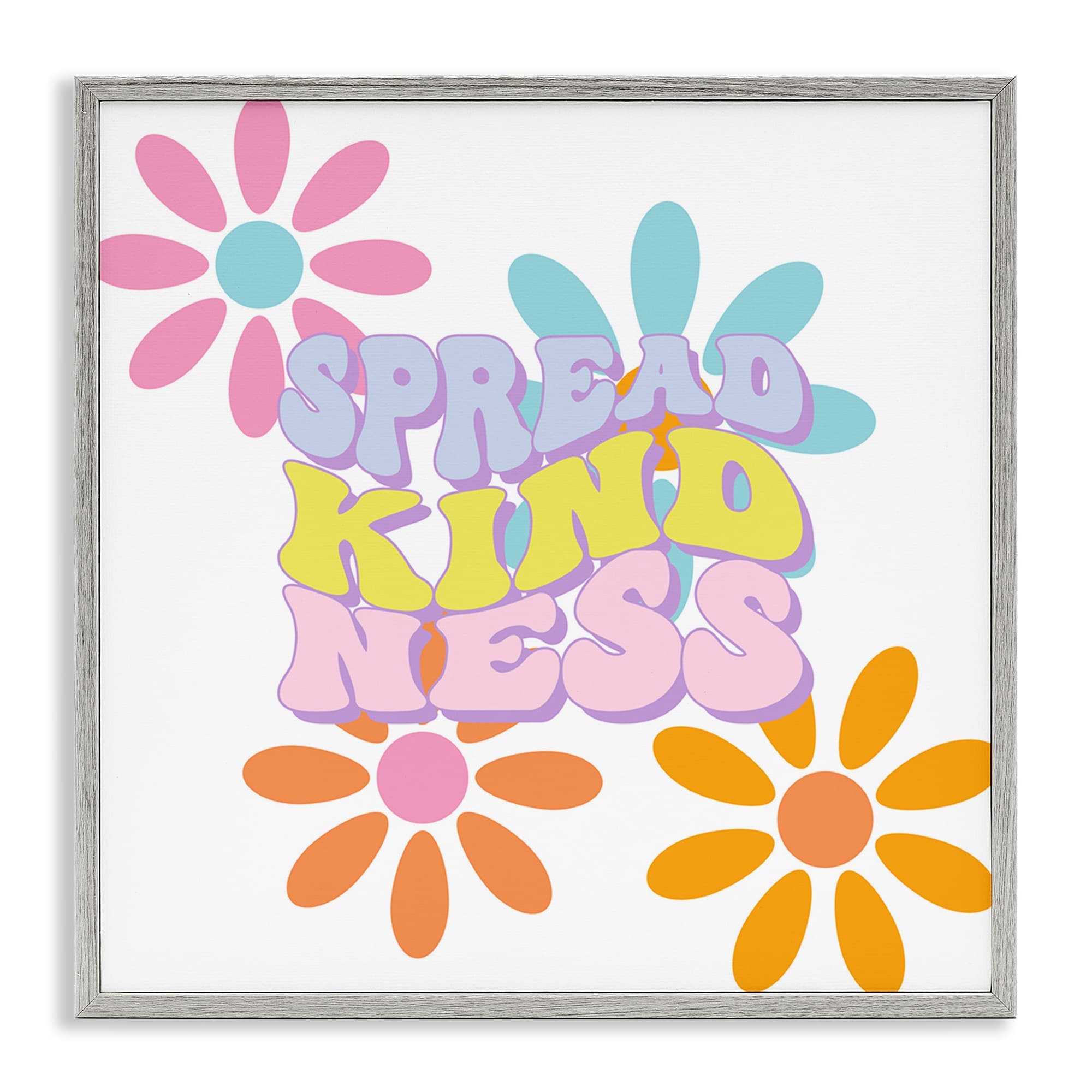 Stupell Industries BS-422-GFF-12X12 Groovy Spread Kindness Gray Framed Giclee Art By Jesse Keith 12 x 12