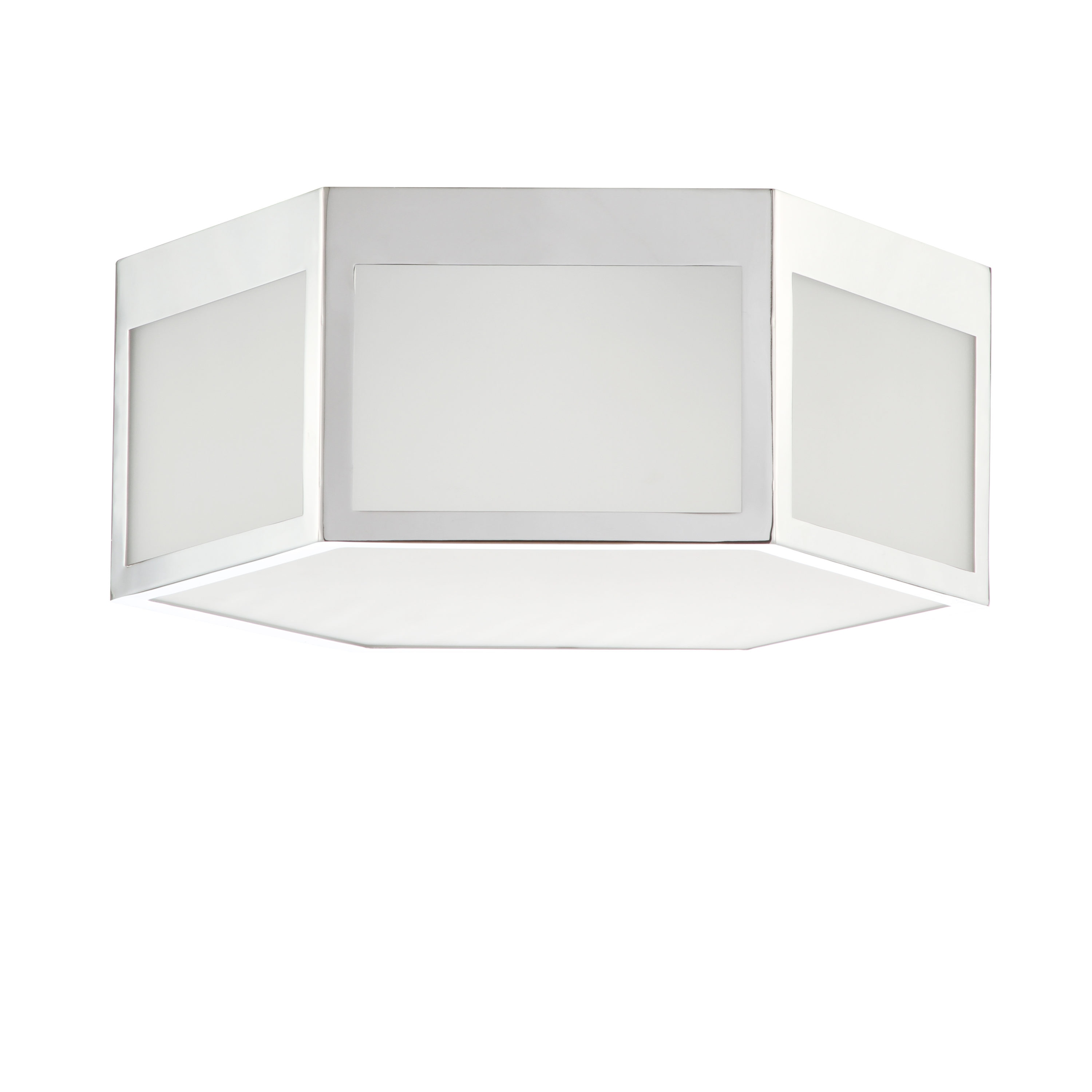 Moderno Classic 15.75" Chrome Hexagon LED Flush Mount