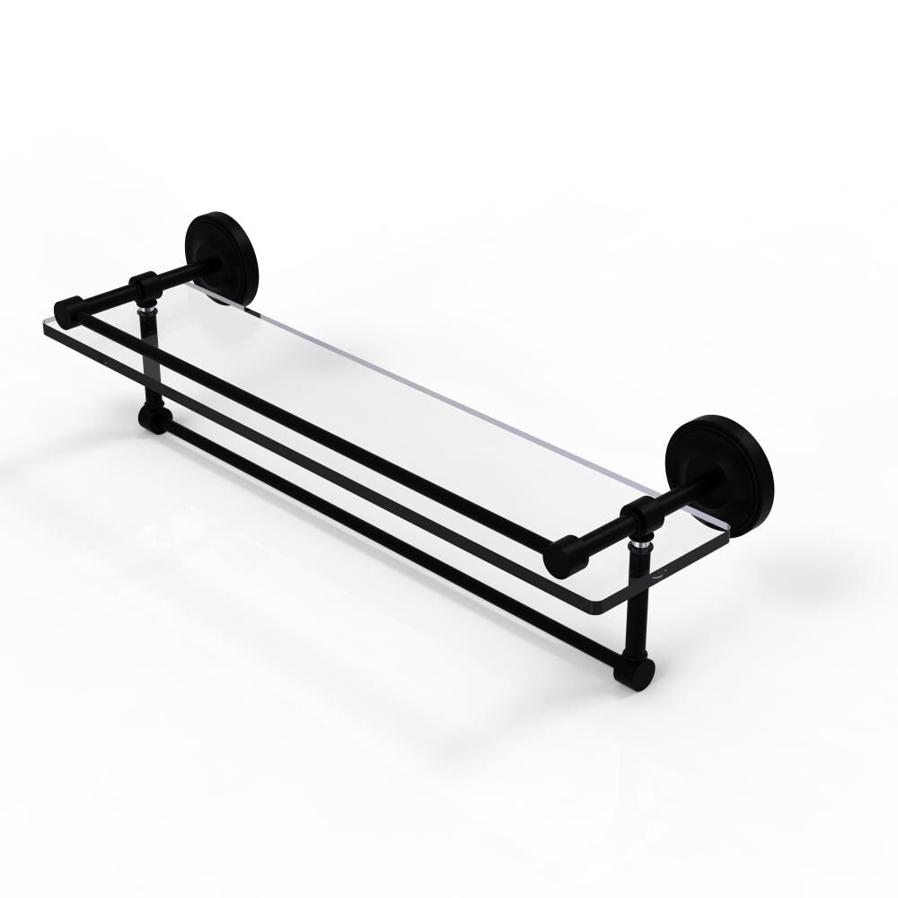 Allied Brass PRBP-1TB/22-GAL-BKM Prestige Regal Matte Black 1-Tier Wall Mount Bathroom Shelf (22-in X 5-in)