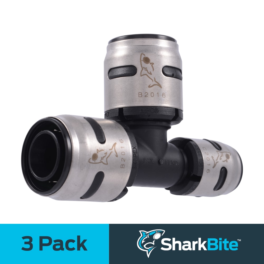 SharkBite K444Z3 EvoPEX 3/4-in x 1/2-in x 3/4-in Push-to-Connect Reducing Tee (3-Pack)