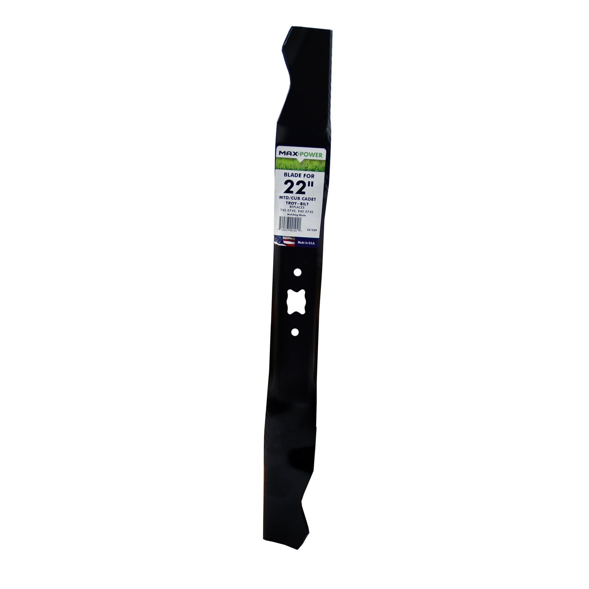 MaxPower 331529S 22-in Deck Mulching Mower Blade for Riding Lawn