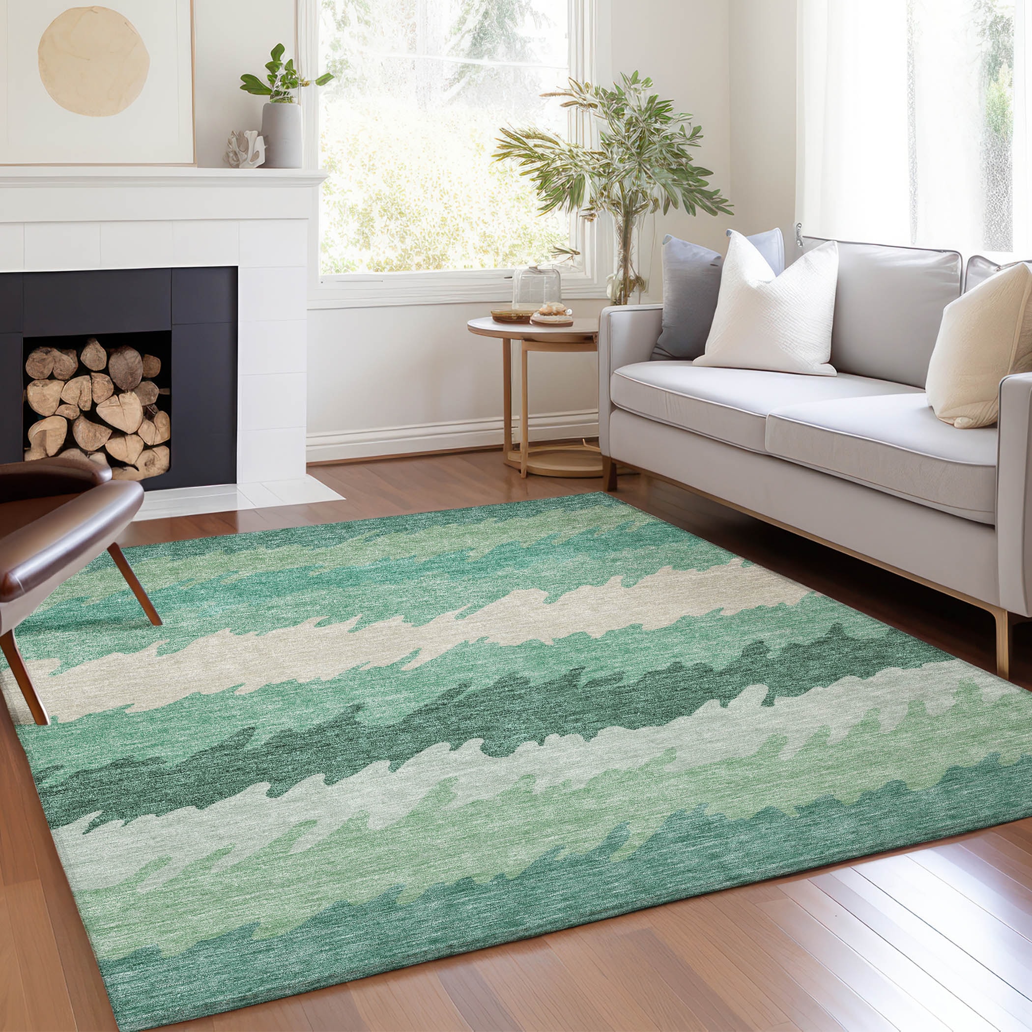 Addison Rugs ACN736SA5X8 Chantille ACN736SA 5 x 7 (ft) Polyester Sage Rectangular Indoor/Outdoor Geometric Machine washable Area rug