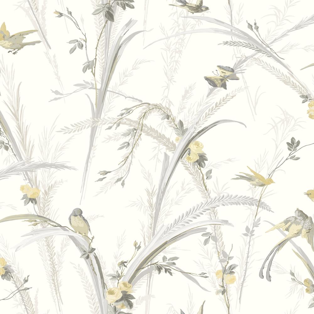 Chesapeake 3119-193210 Kindred 56.4-Sq. Feet White Non-woven Floral Prepasted Water Activated Paste Wallpaper
