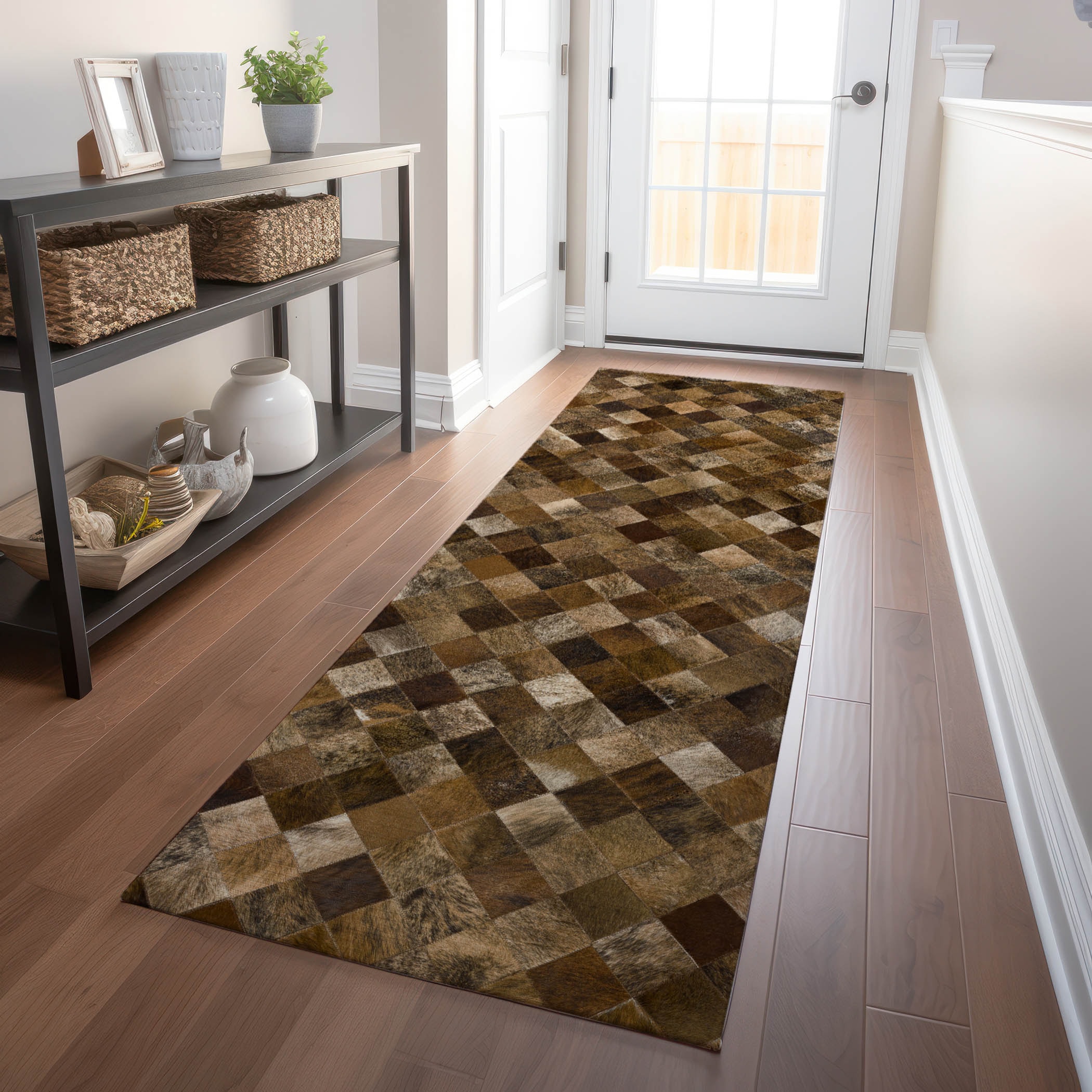 Addison Rugs AMF98BR2X8 Mayfield AMF98BR 2 x 7 (ft) Loomed Polyester Brown Rectangular Indoor Abstract Machine washable Runner rug